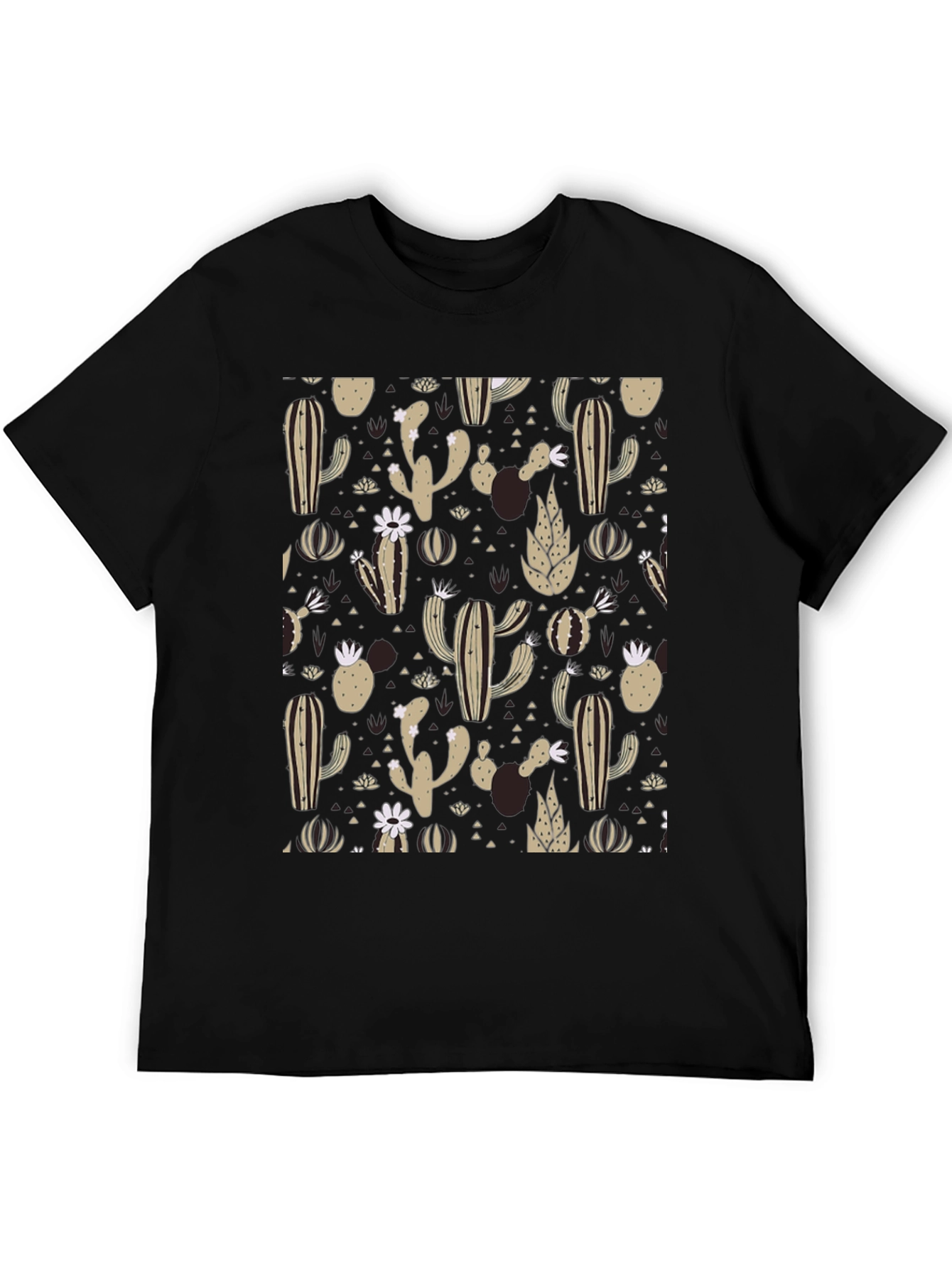 Black Cactus Print T-Shirt - Desert Style view 5
