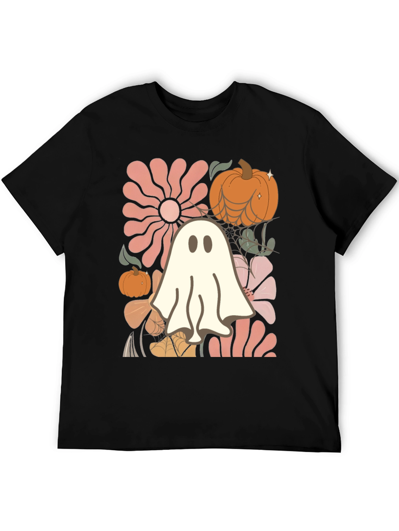 Black Spooky Season Ghost T-Shirt view 5