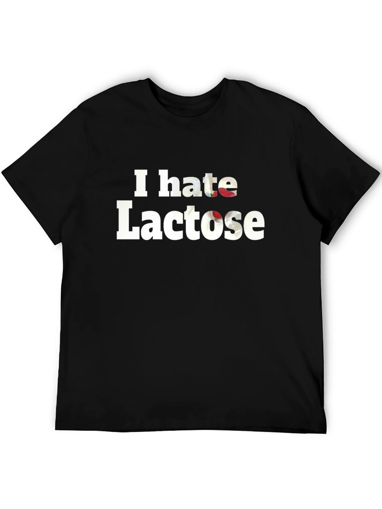 Black I Hate Lactose Black Tee view 5