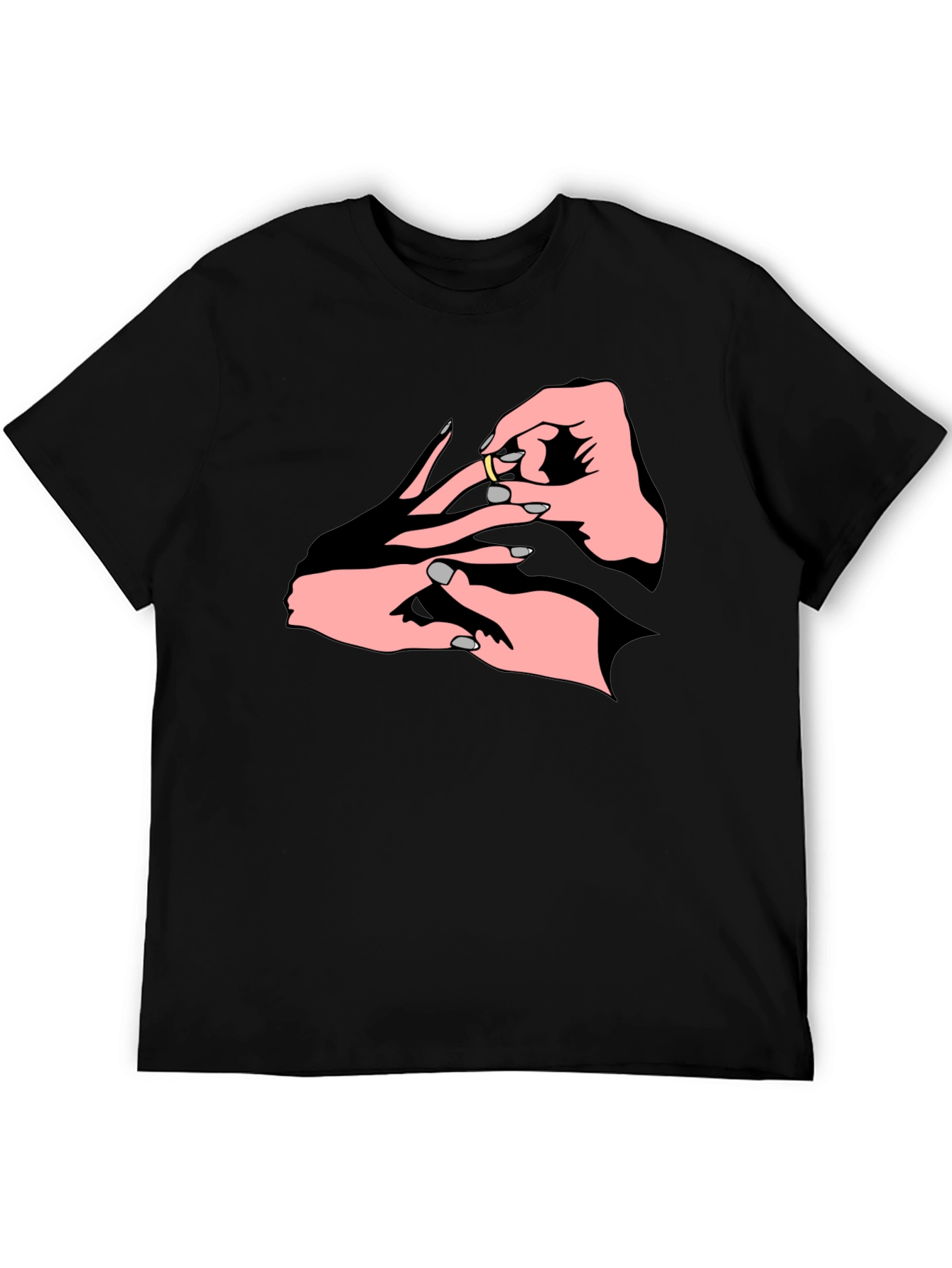 Black Engagement Ring Graphic T-Shirt view 5