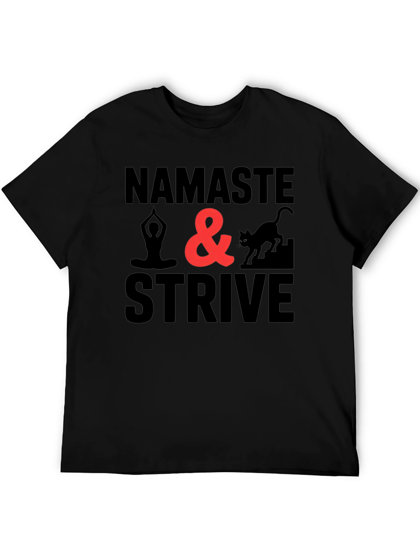 Black Namaste & Strive Graphic Tee view 5