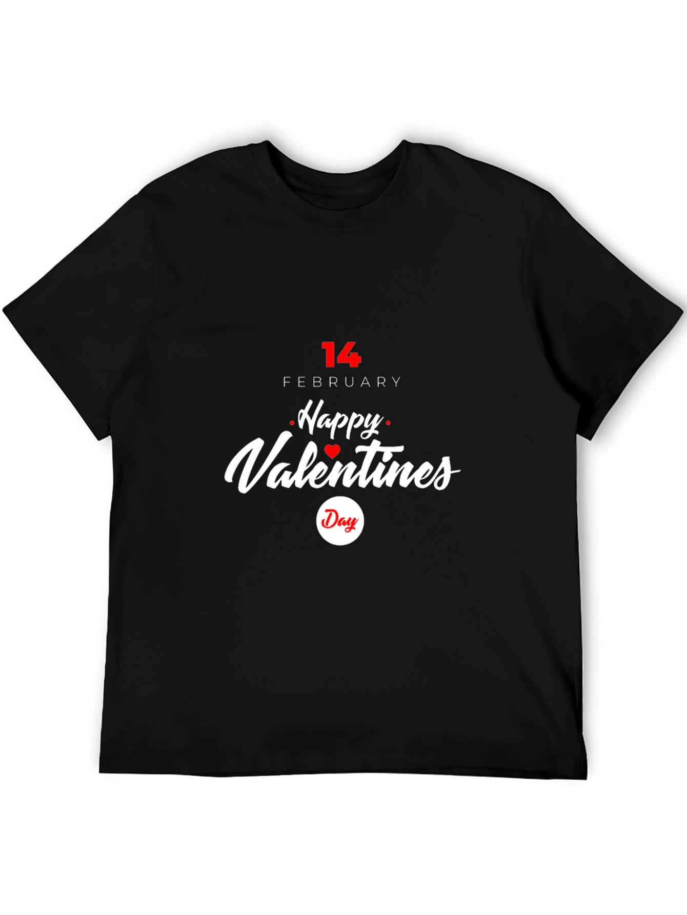 Black Happy Valentines Day Black T-Shirt view 5
