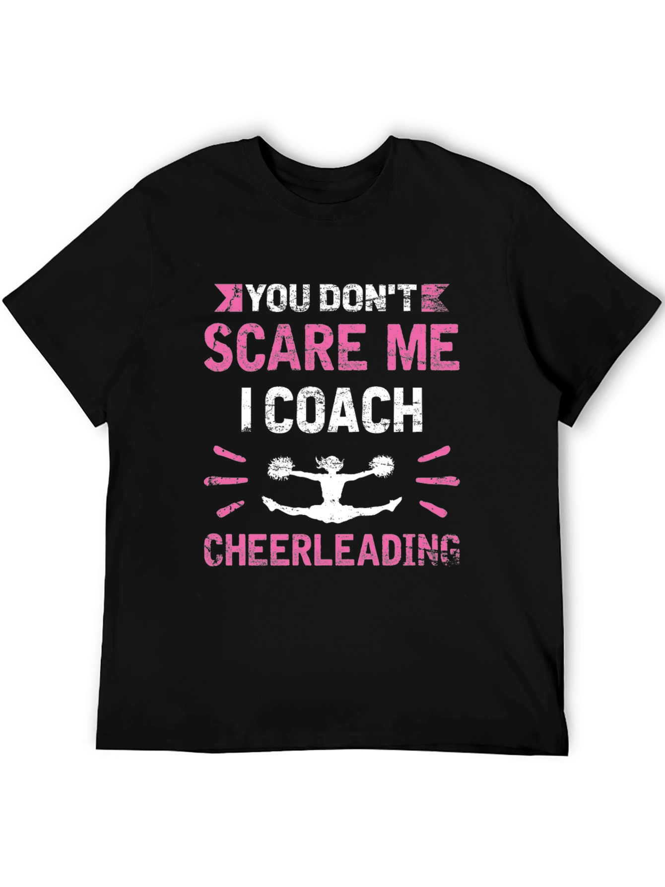 Black Cheerleading Coach Graphic Tee - Black Cotton T-Shirt view 5