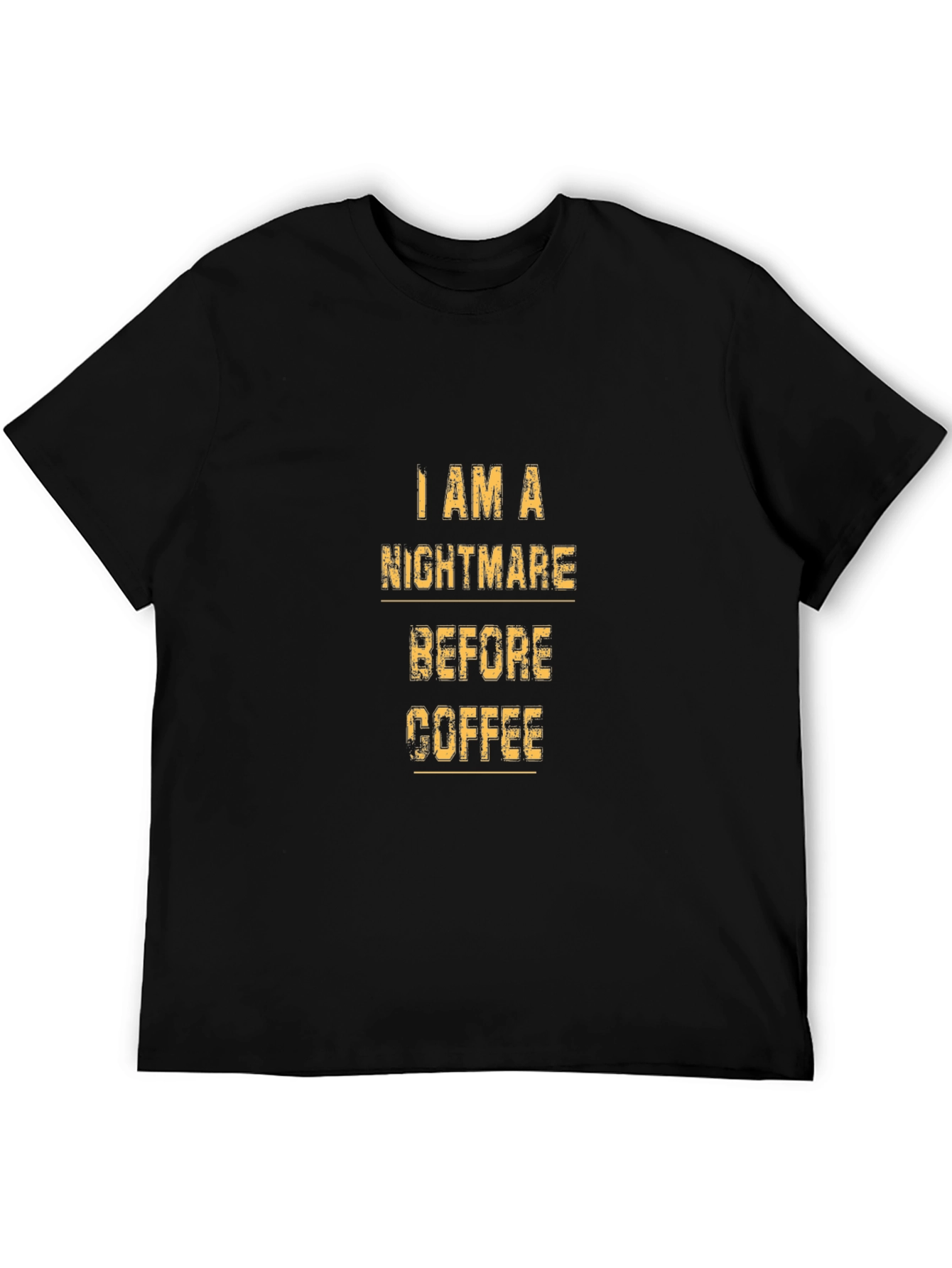 Black Nightmare Before Coffee Black T-Shirt view 5