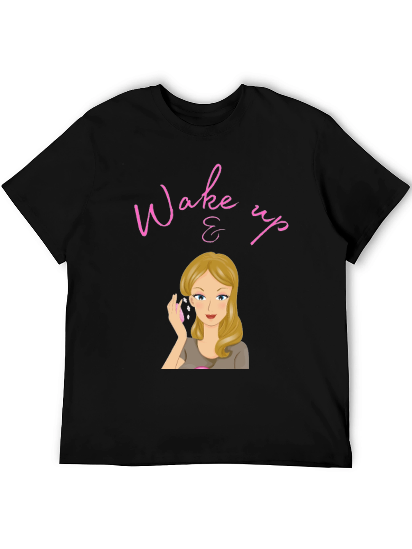 Black Wake Up & Makeup Black T-Shirt view 5