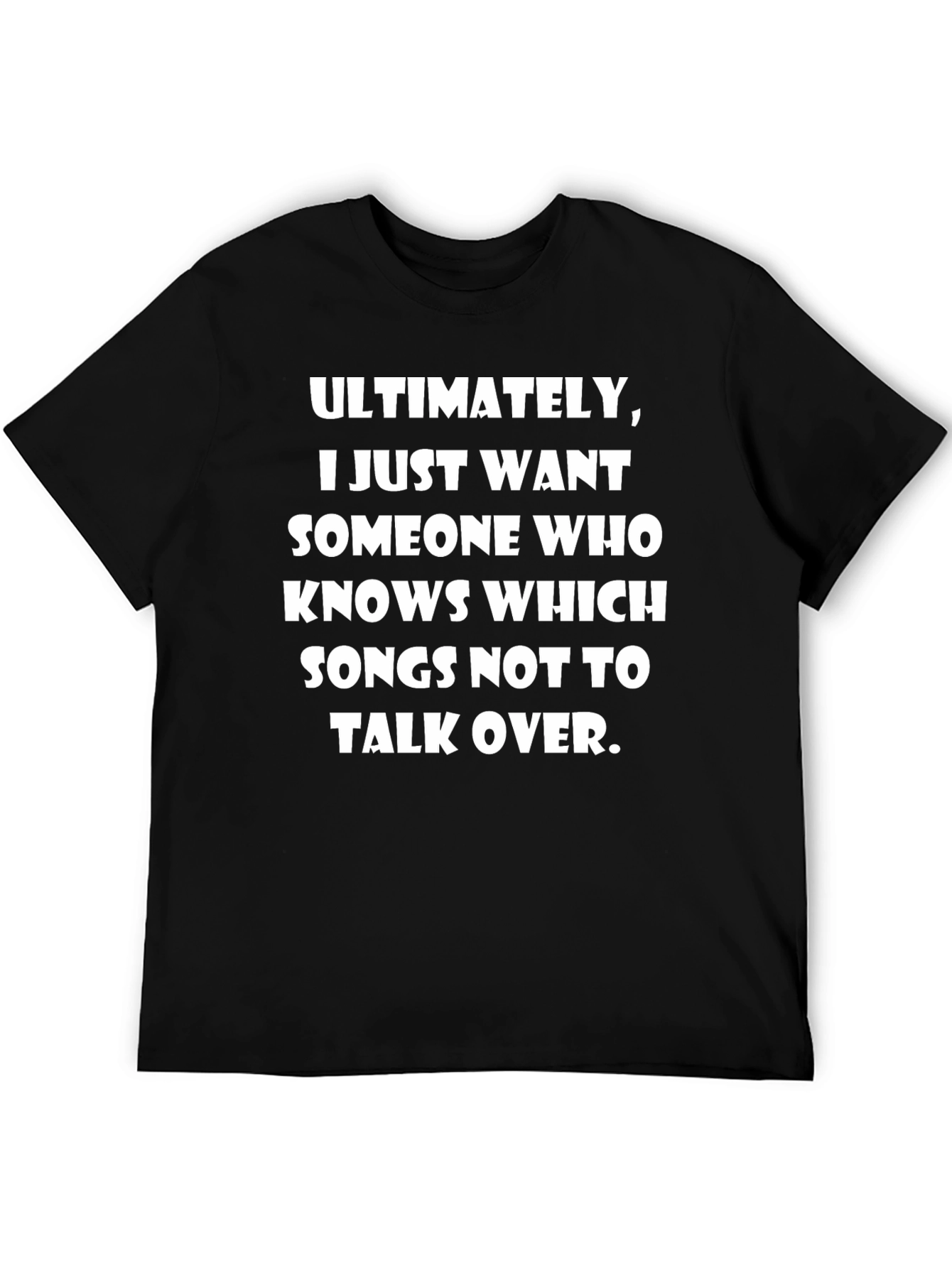 Black Humorous Slogan T-Shirt: Songs Not to Talk Over view 5