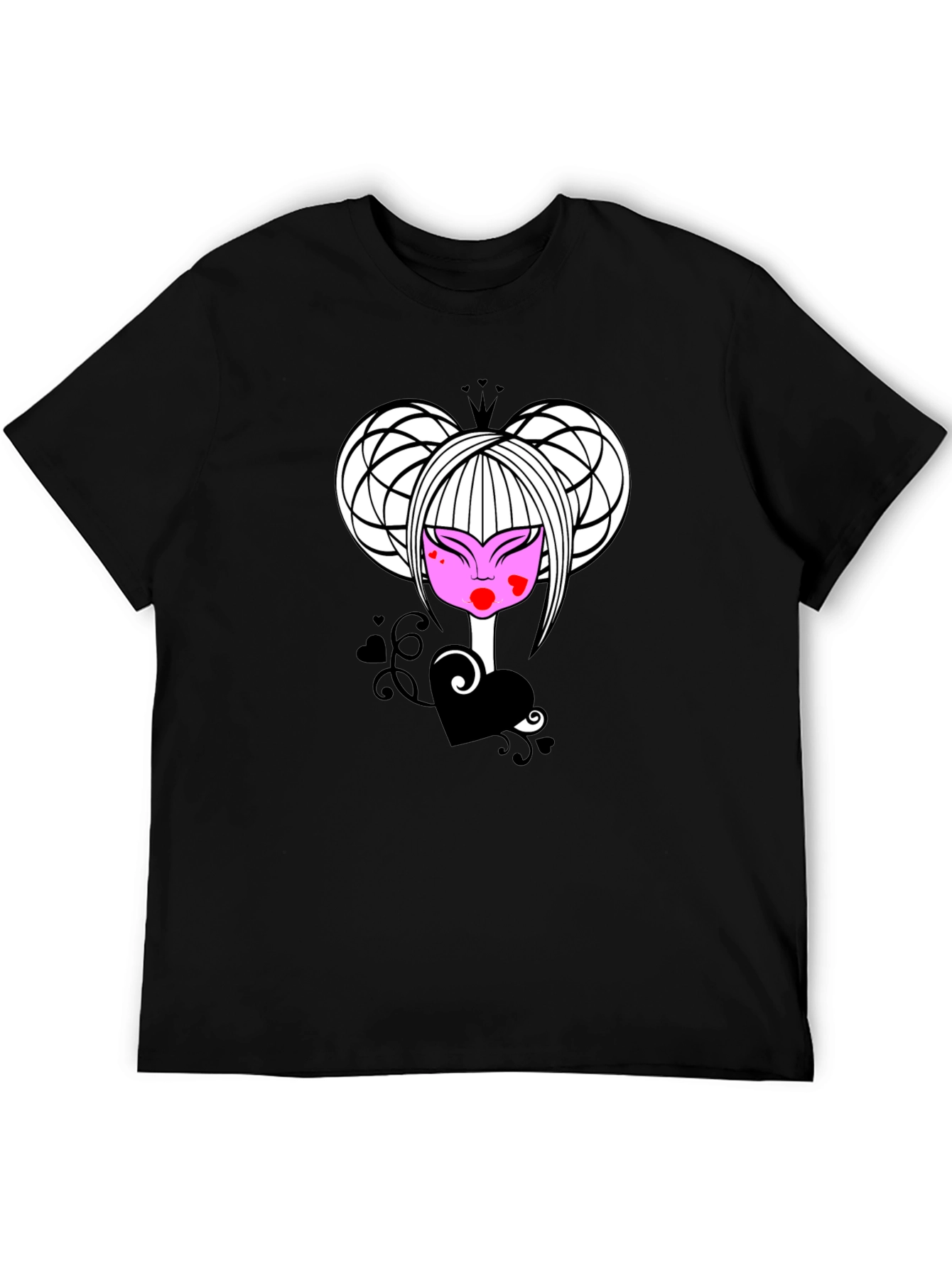 Black Queen of Hearts Graphic Tee - Black view 5