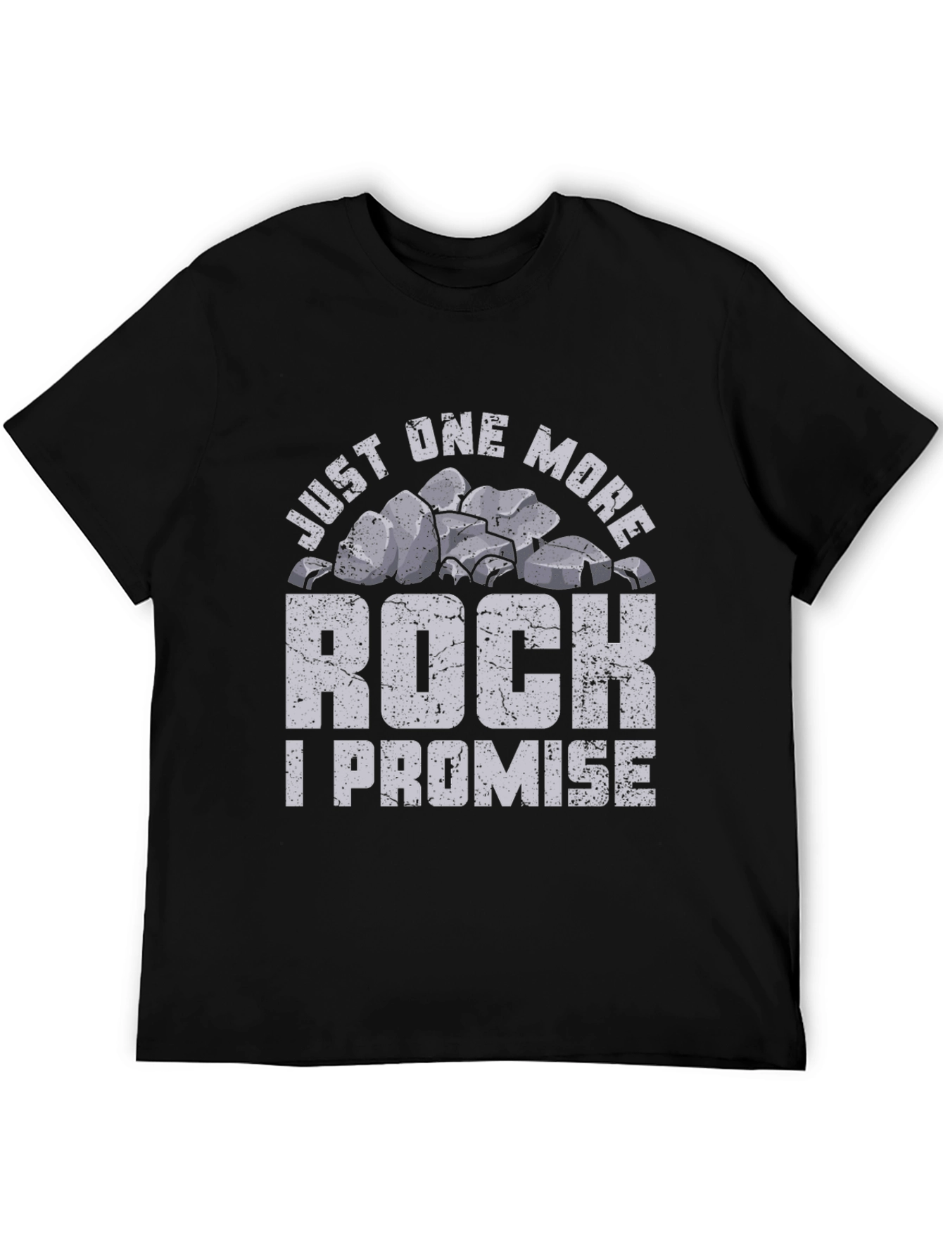 Black Just One More Rock T-Shirt Funny Geologist Shirt view 5