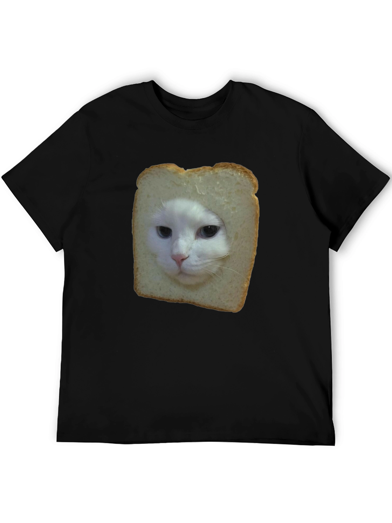 Black Cat in Bread Slice Black T-Shirt view 5