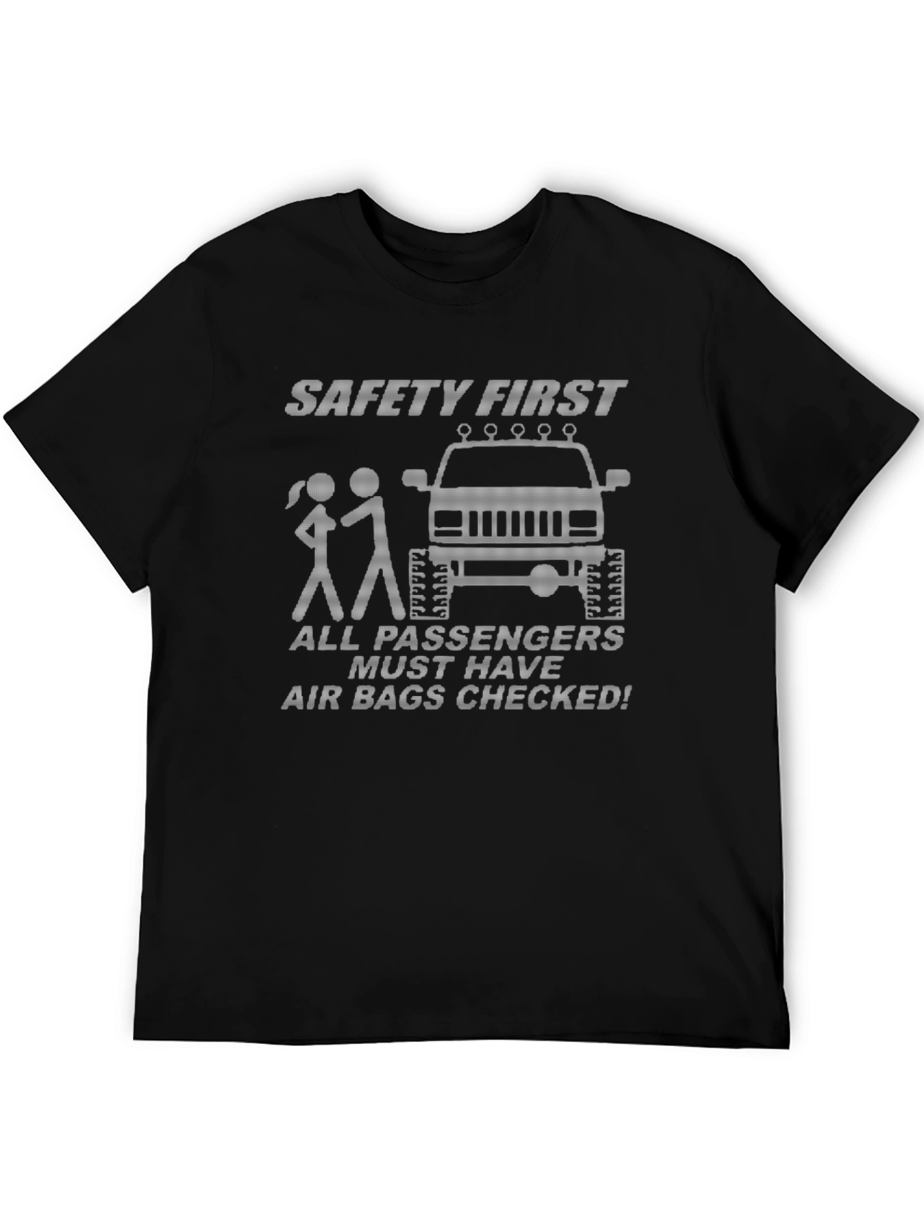 Black Safety First Air Bags Checked Black T-Shirt view 5