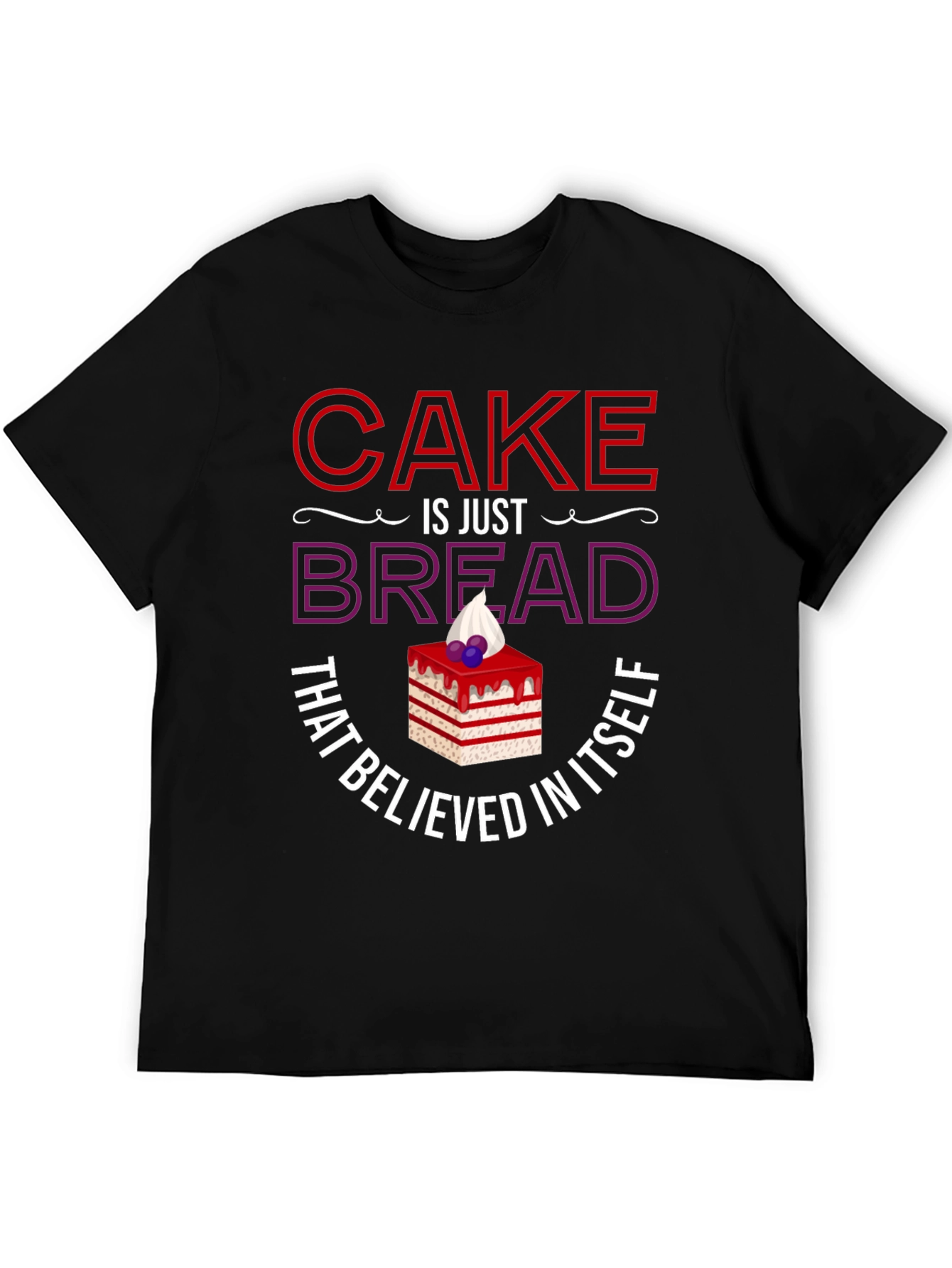 Black Cake Is Just Bread T-Shirt Funny Foodie Tee view 5