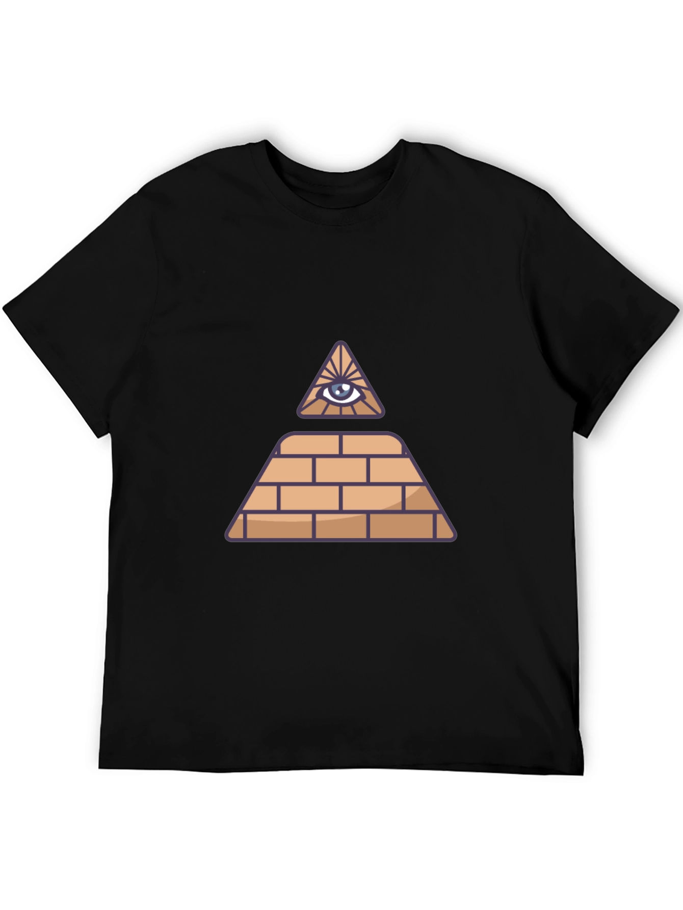 Black Illuminati Pyramid Eye Graphic T-Shirt view 5