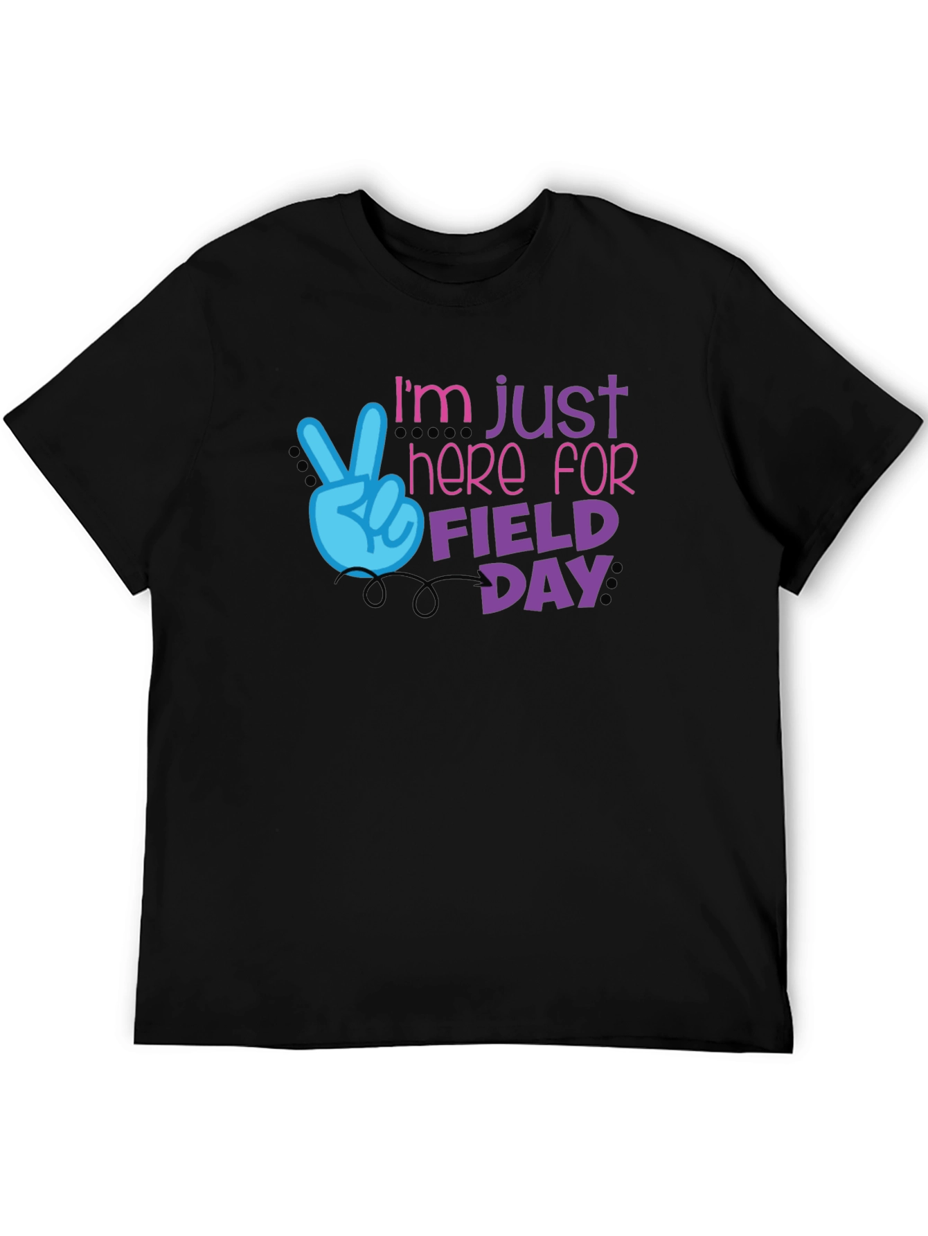 Black I'm Just Here for Field Day T-Shirt view 5
