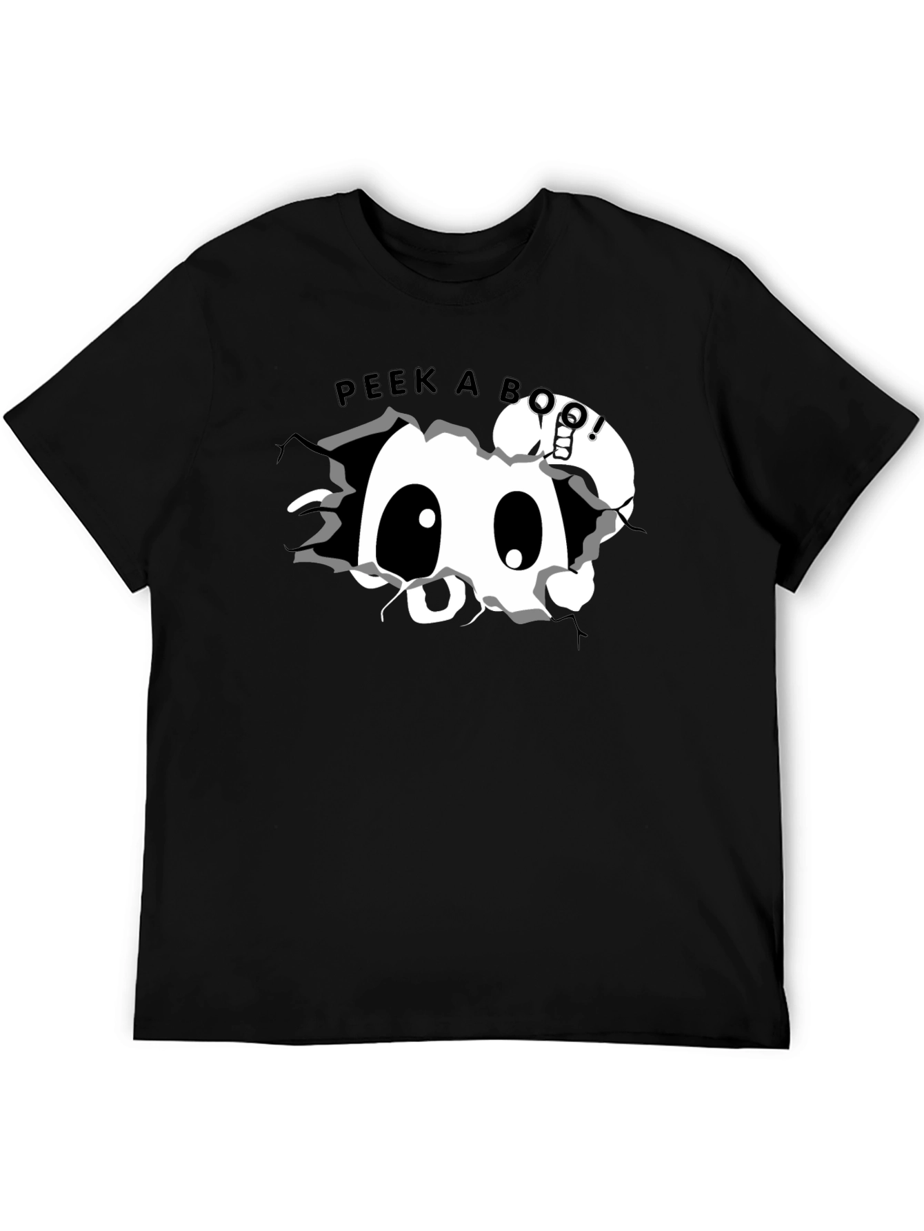 Black Peek-a-Boo Black Graphic Tee view 5