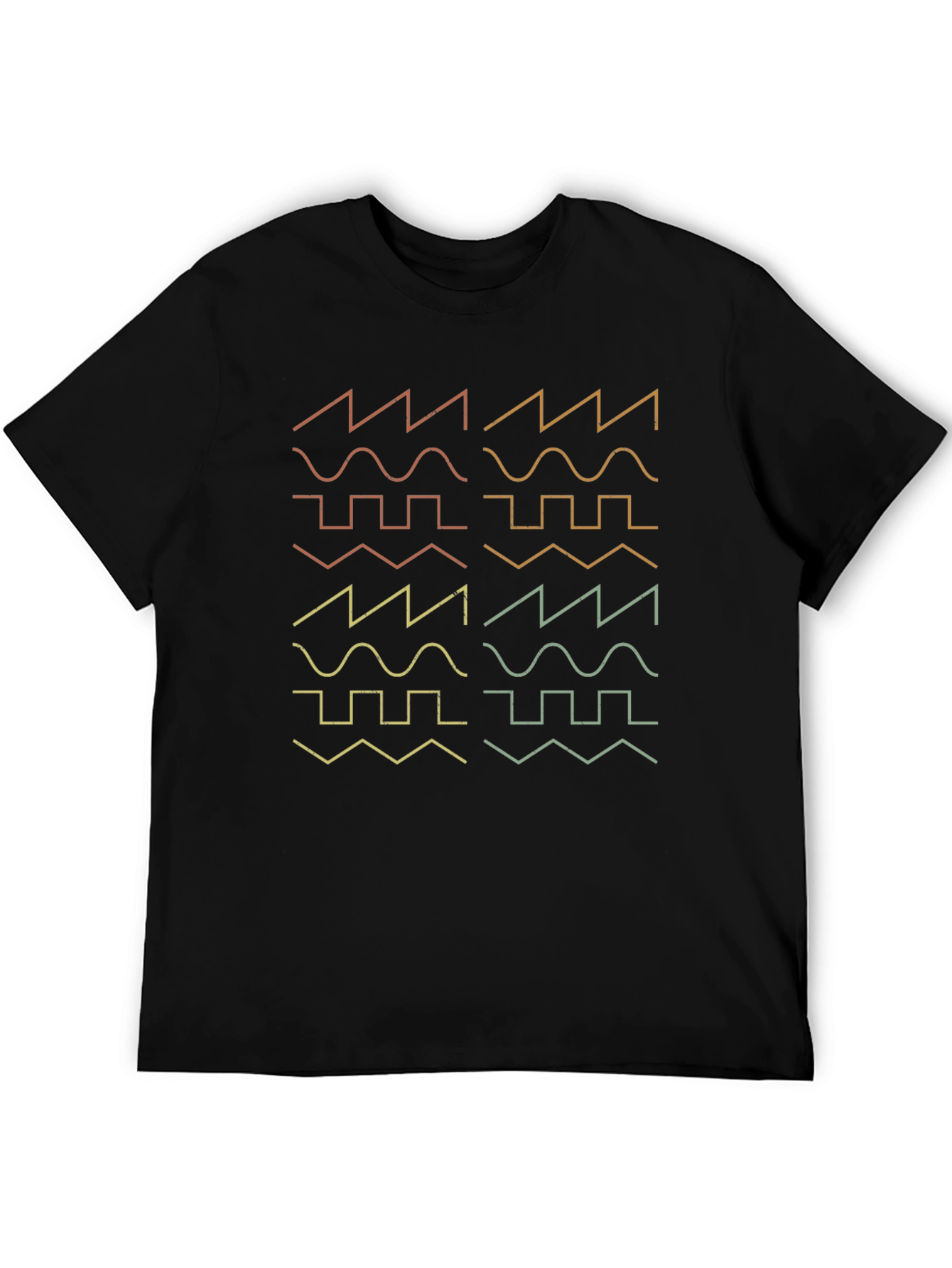Black Synth Waveform T-Shirt - Retro Electronic Music Tee view 5