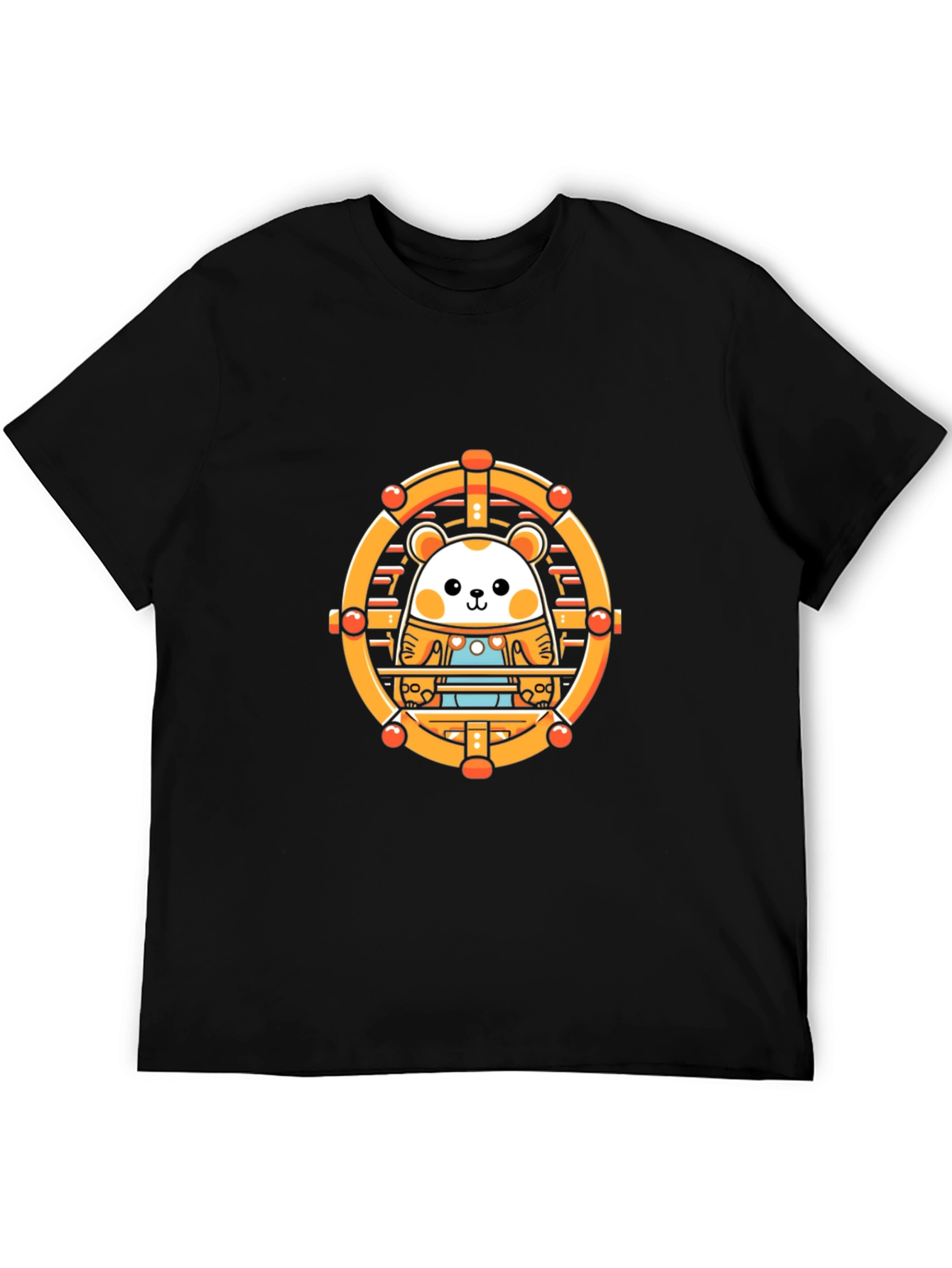 Black Cute Hamster Wheel Black T-Shirt view 5