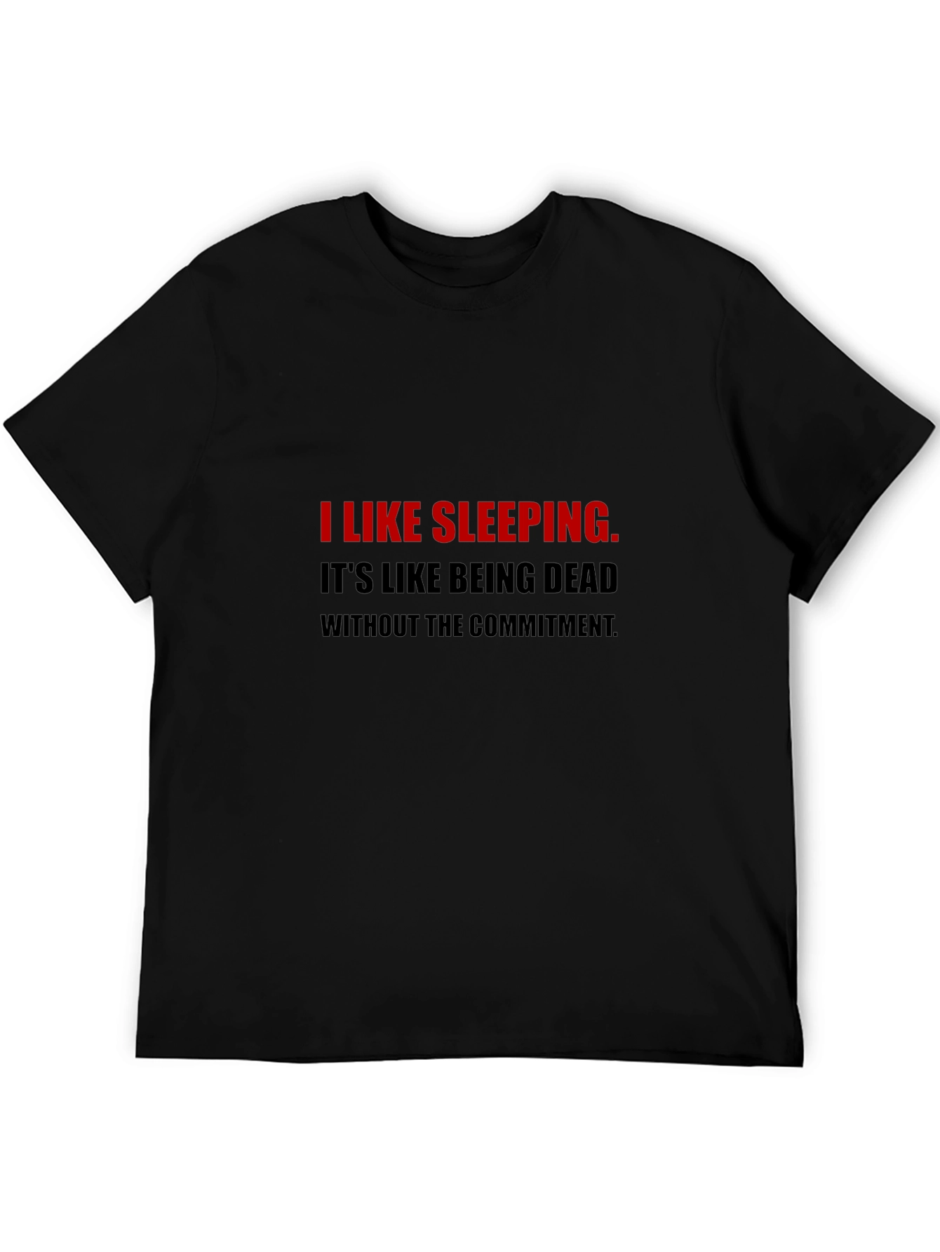 Black Sleeping Humor T-Shirt view 5