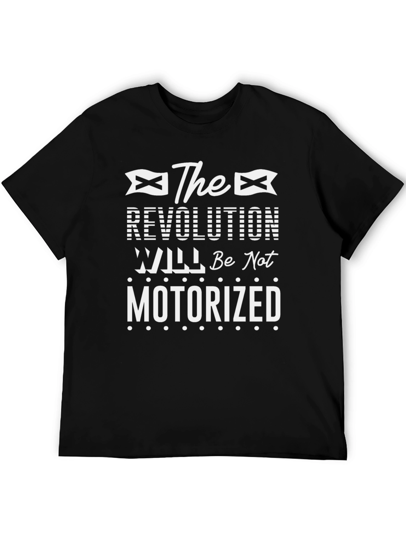 Black Revolution Will Not Be Motorized Graphic Tee view 5