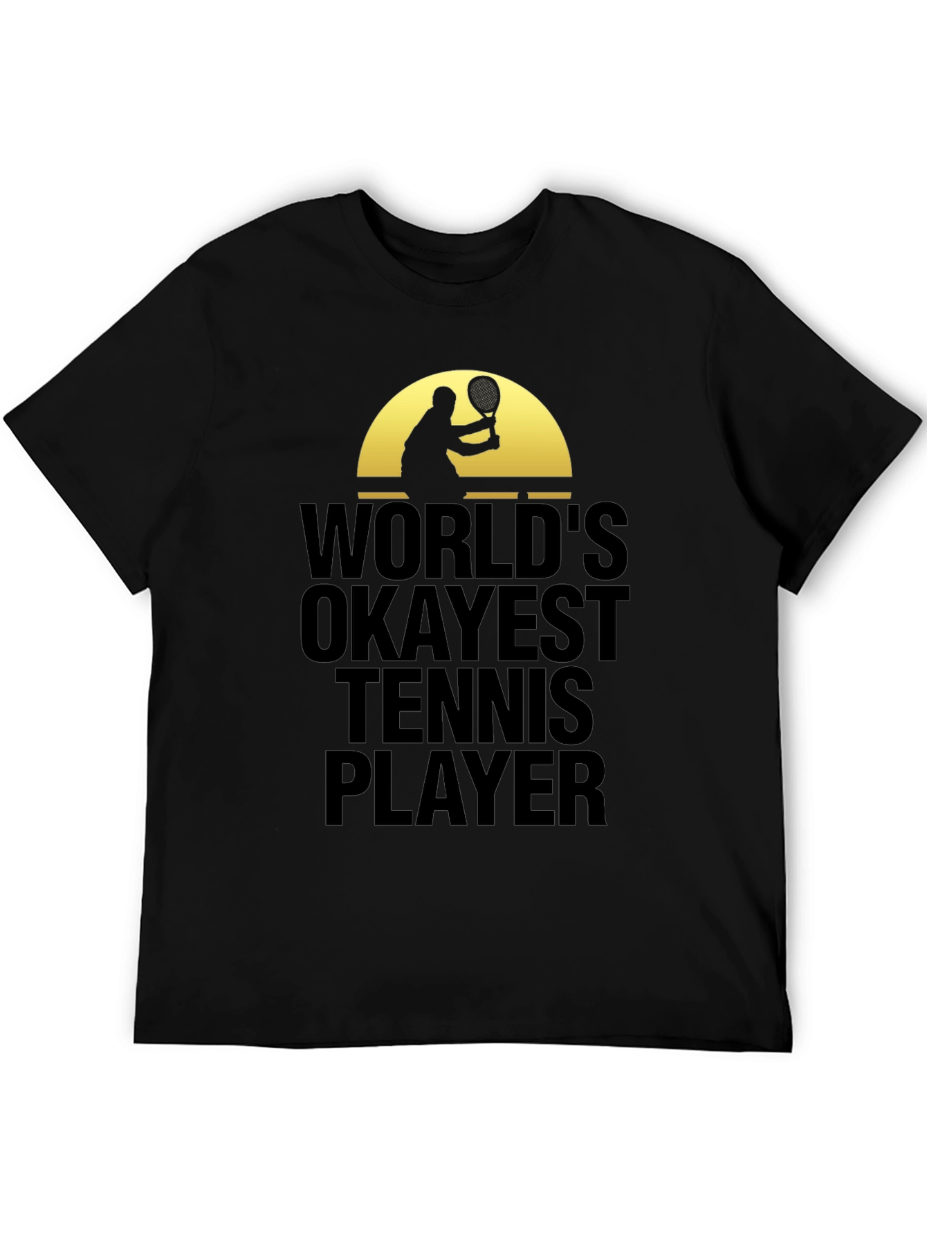 Black World's Okayest Tennis Player Graphic T-Shirt view 5