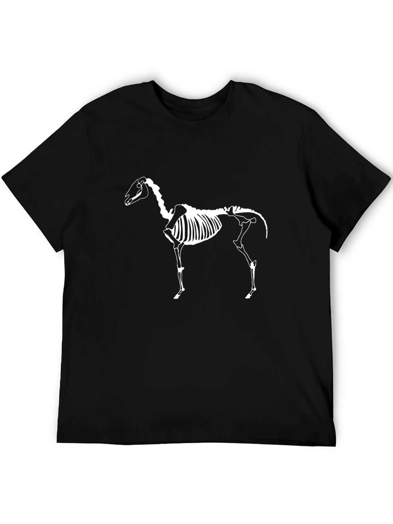 Black Skeleton Horse Graphic Tee - Black view 5