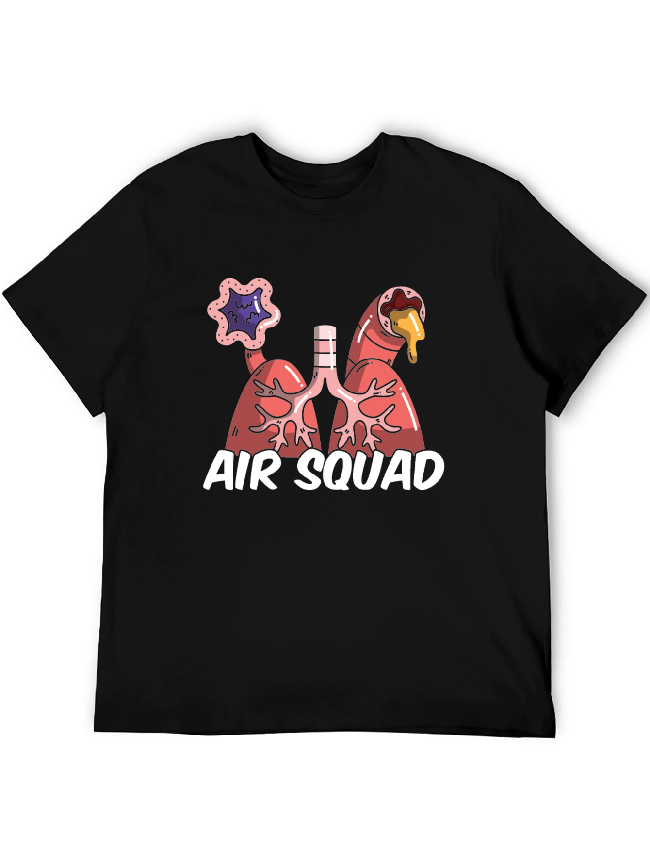 Black Air Squad T-Shirt - Lung Graphic Tee view 5