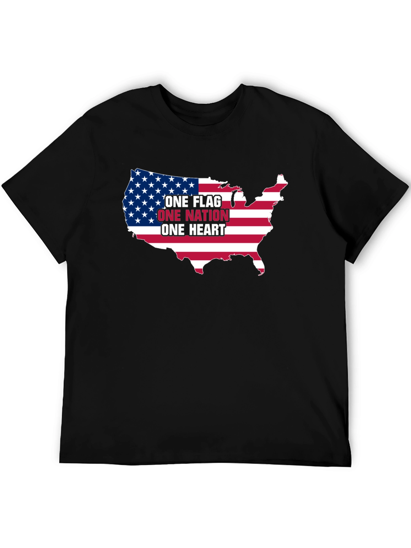 Black One Nation Patriotic T-Shirt view 5