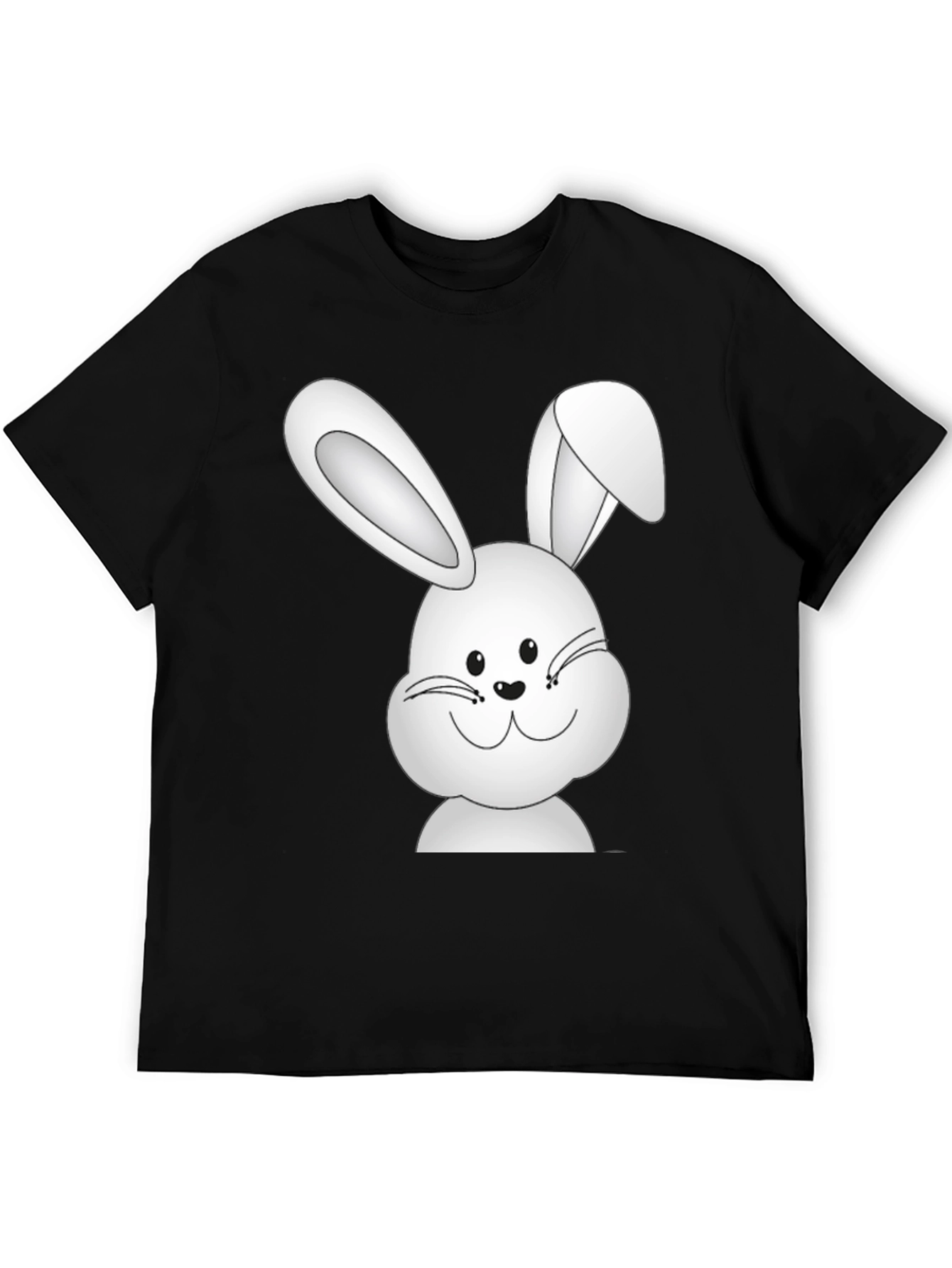 Black Black T-Shirt with Cute Bunny Design view 5