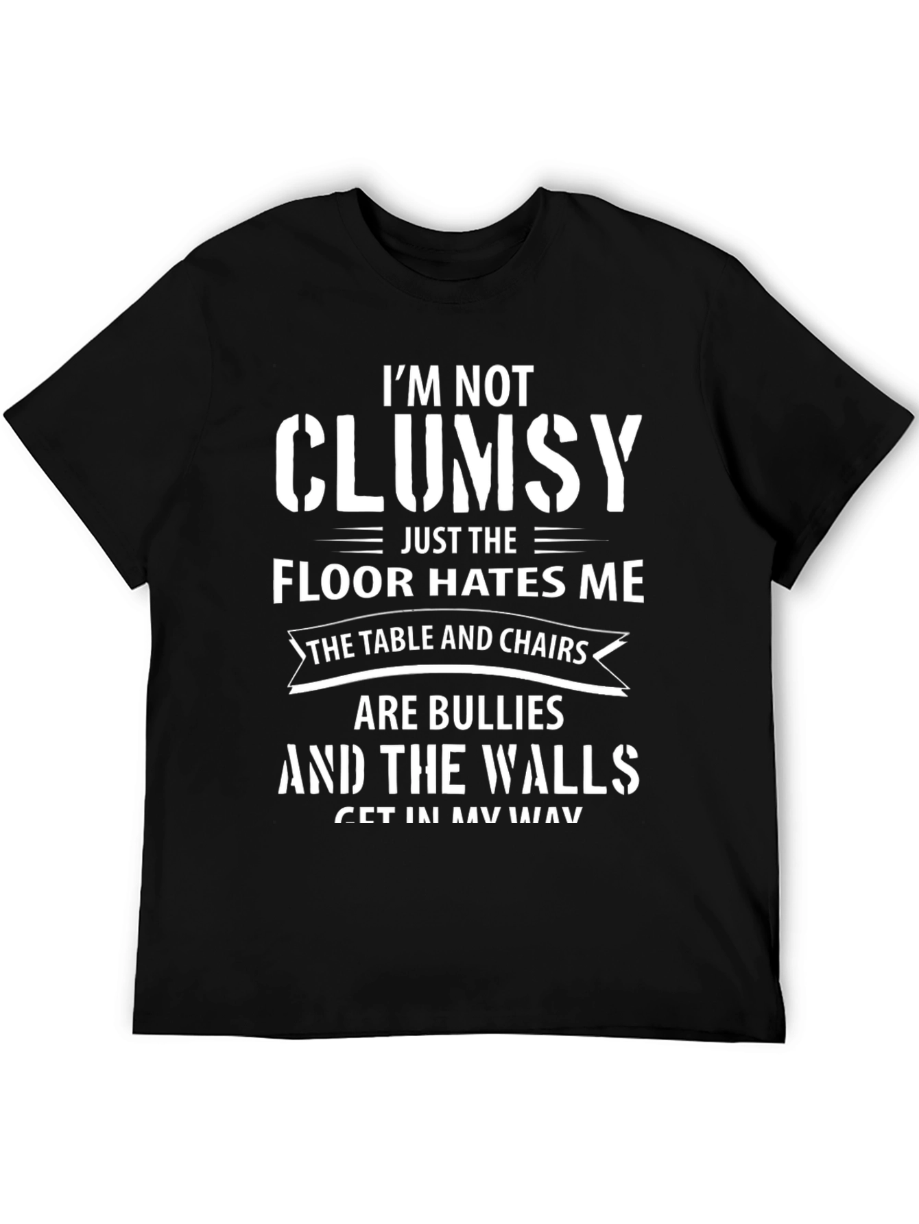 Black Funny Clumsy T-Shirt - Floor Hates Me view 5