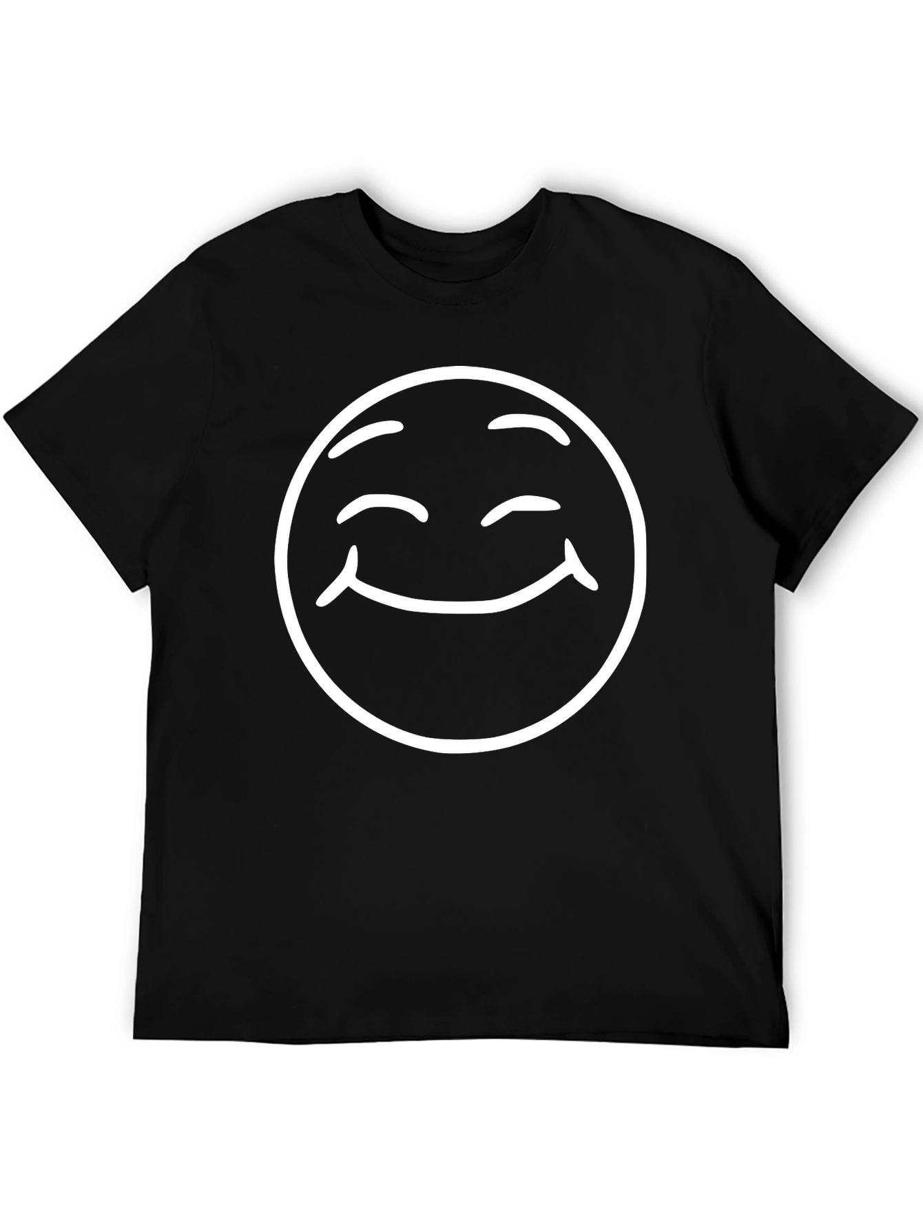 Black Smiling Face Graphic Tee - Classic Comfort view 5