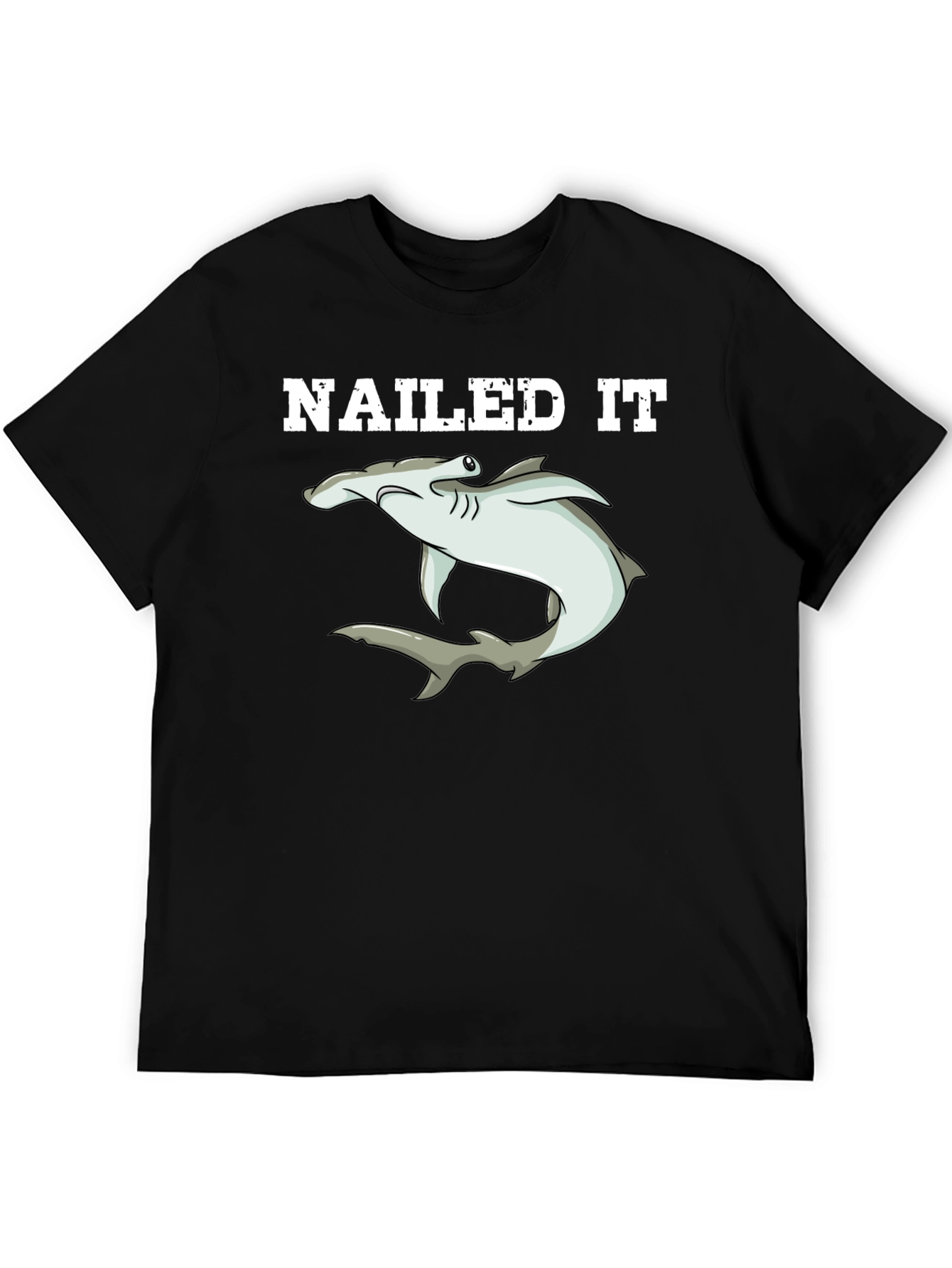 Black Nailed It Hammerhead Shark Graphic T-Shirt view 5