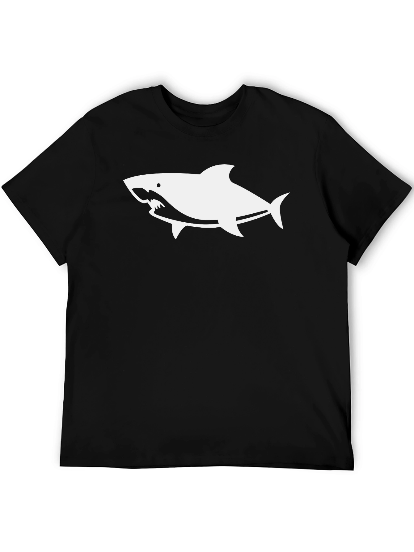 Black Shark Graphic Print Black T-Shirt view 5
