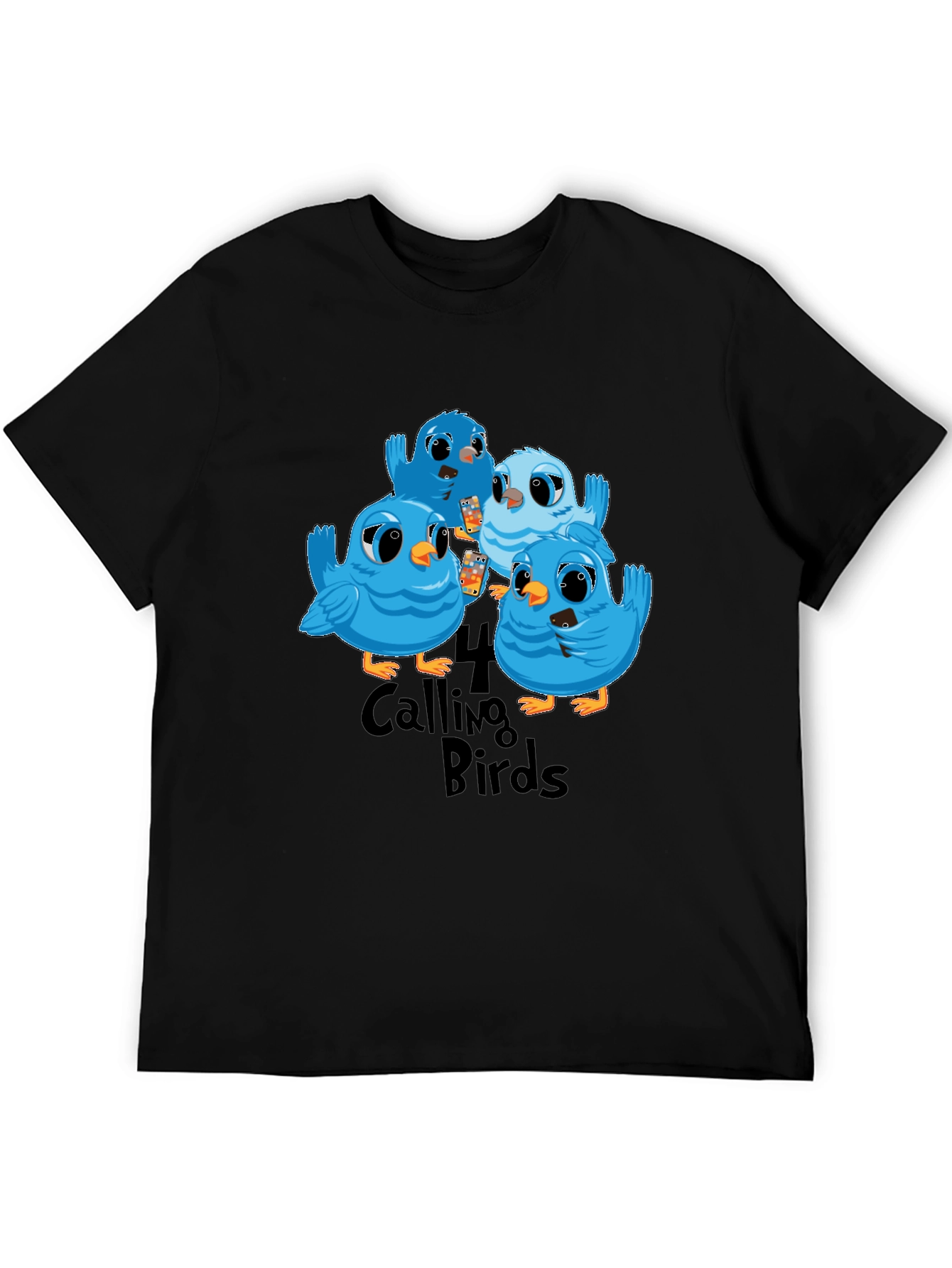 Black 4 Calling Birds Graphic Tee, Holiday Gift view 5