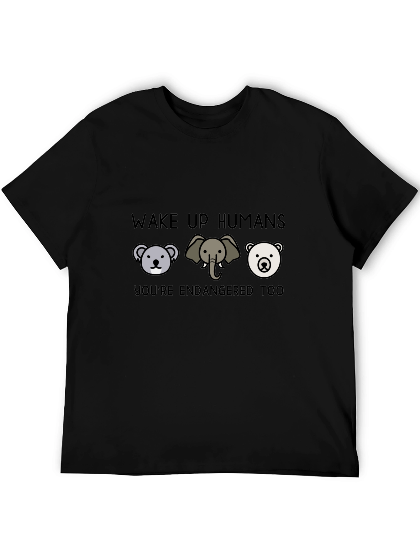 Black Endangered Animals Graphic T-Shirt view 5