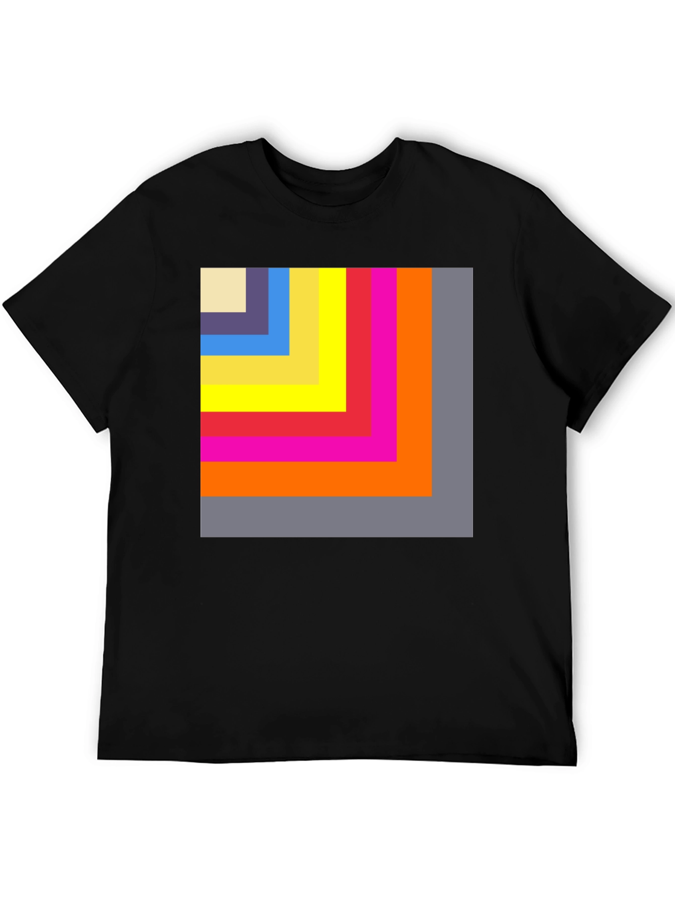 Black Geometric Block T-Shirt view 5
