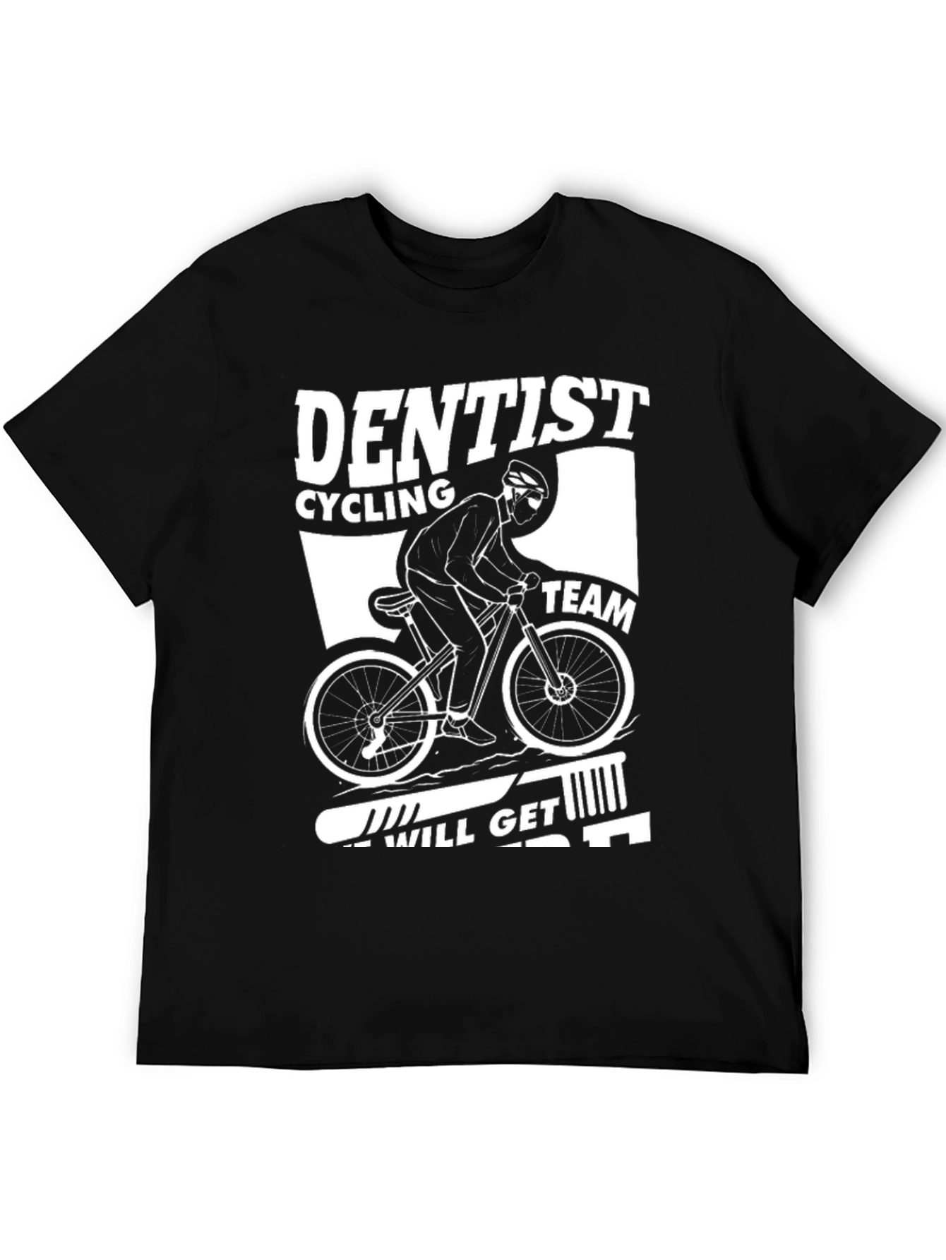 Black Dentist Cycling Team Graphic Tee - Black Cotton Blend Shirt view 5