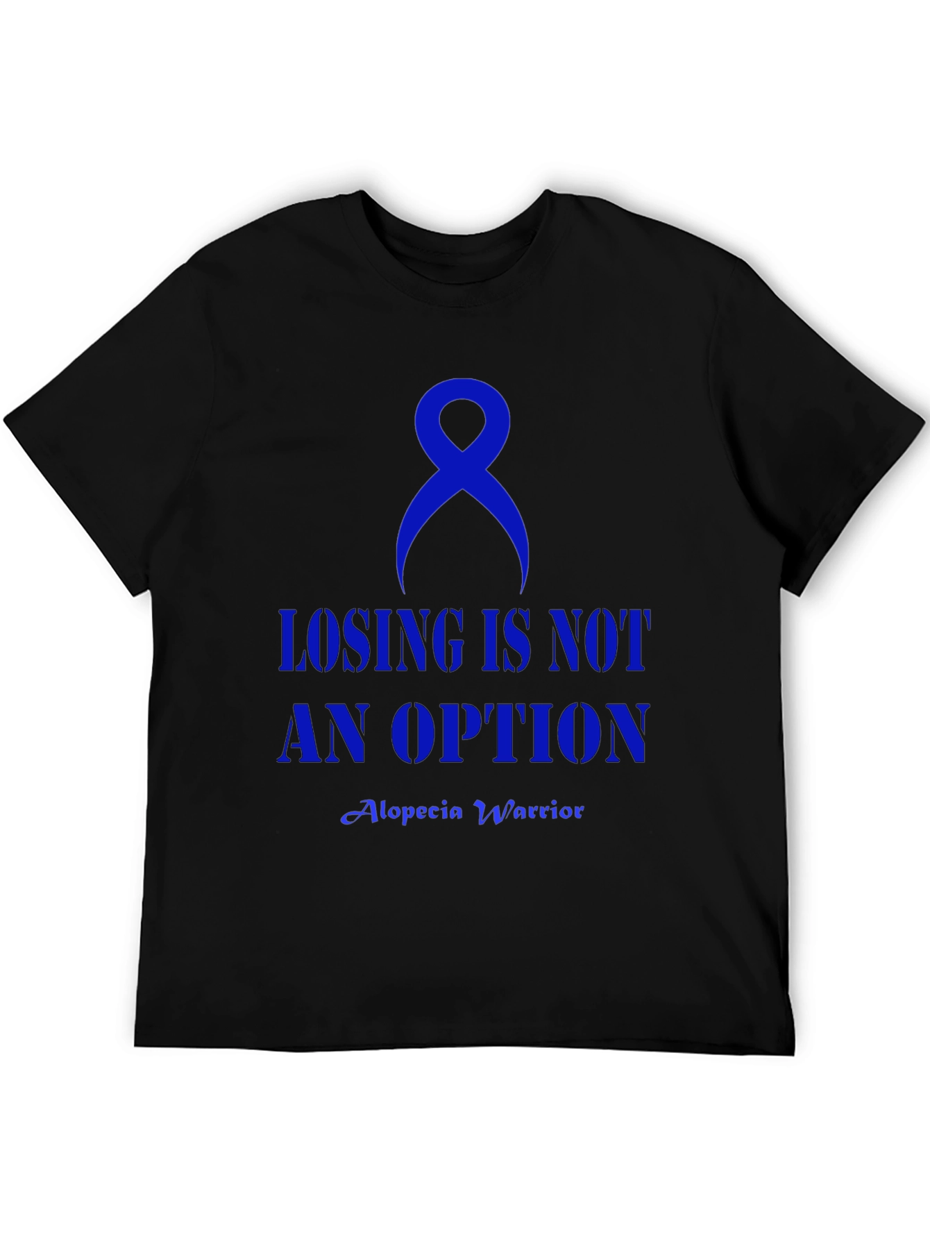 Black Alopecia Warrior T-Shirt: Losing is Not an Option view 5