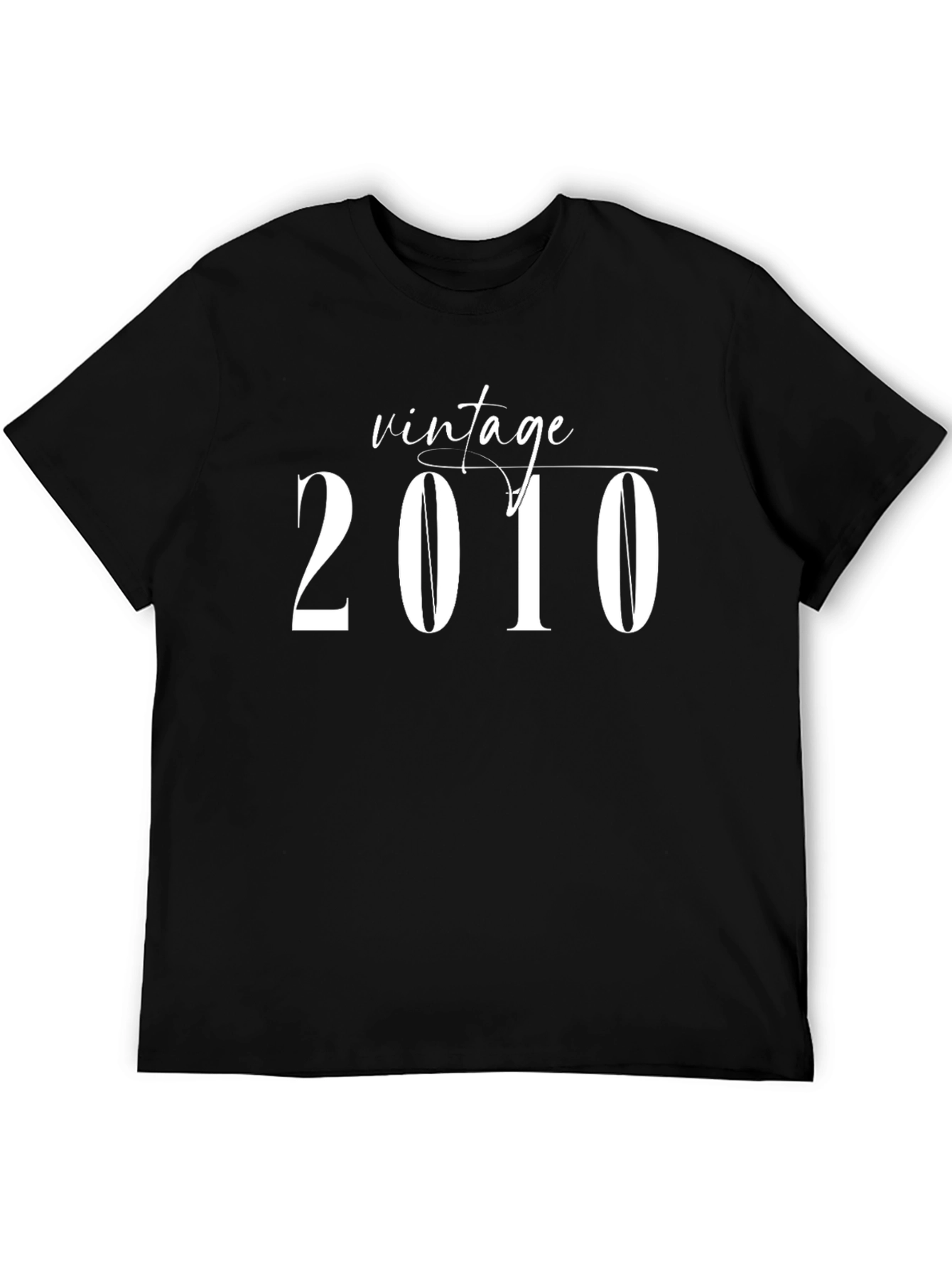Black Vintage 2010 Graphic Tee - Retro Style view 5