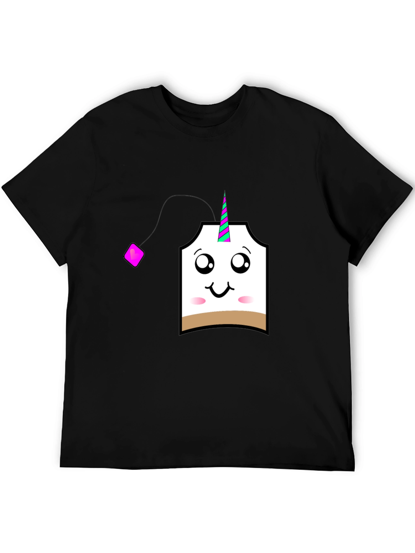 Black Unicorn Tea Bag Graphic T-Shirt view 5