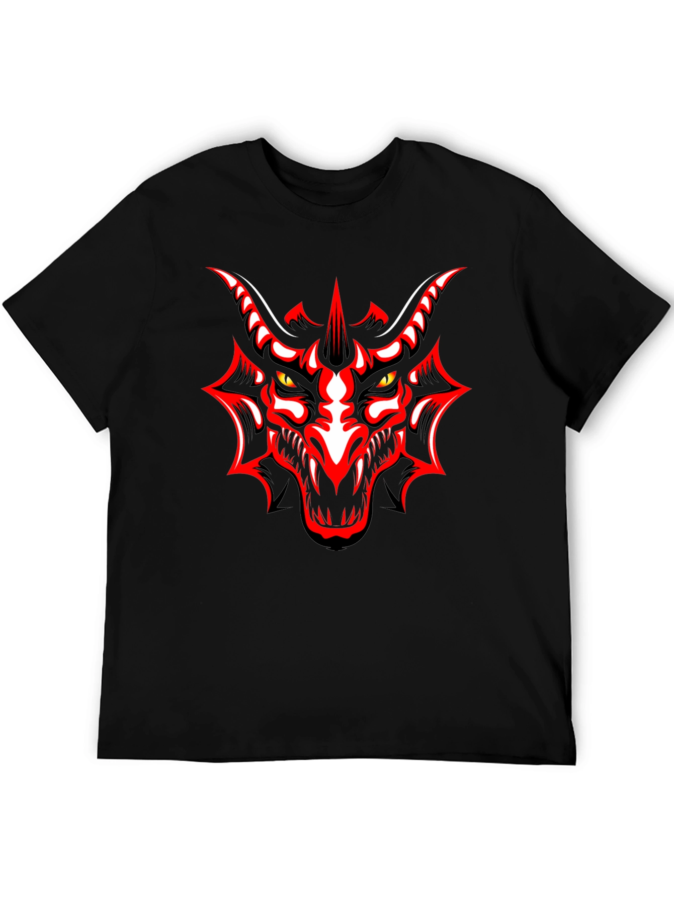 Black Bold Dragon Graphic Black T-Shirt view 5