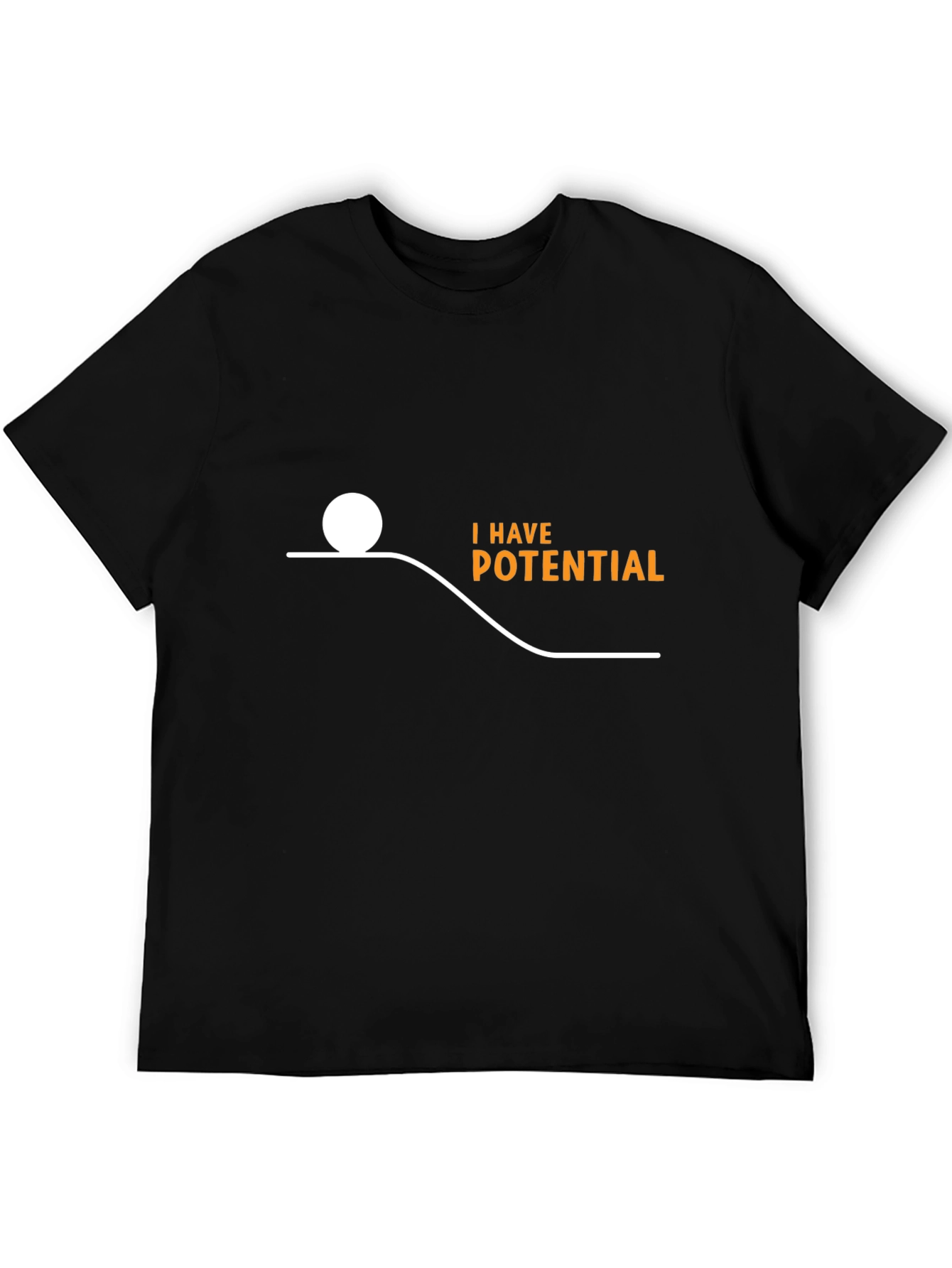 Black Potential Energy Humor T-Shirt - Black view 5