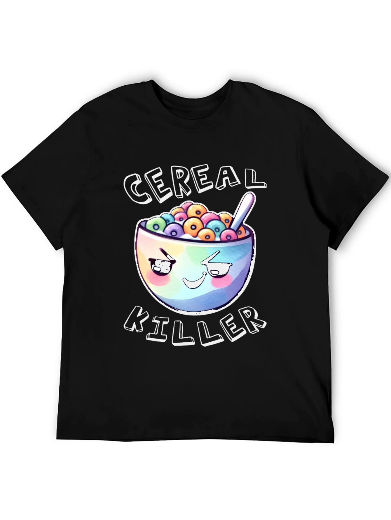 Black Cereal Killer Graphic T-Shirt - Black Cotton Tee view 5