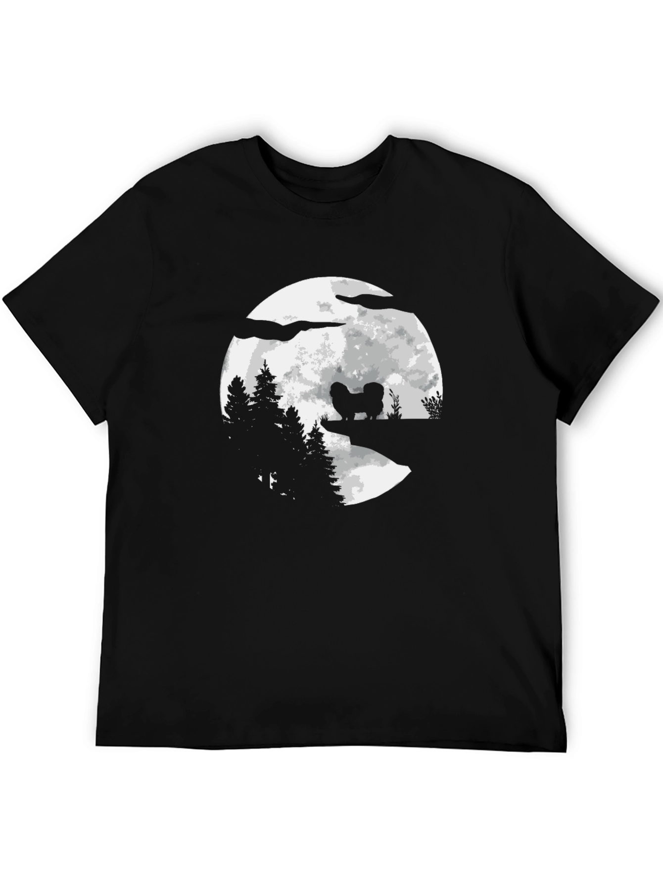 Black Dog Moon Silhouette Graphic T-Shirt view 5