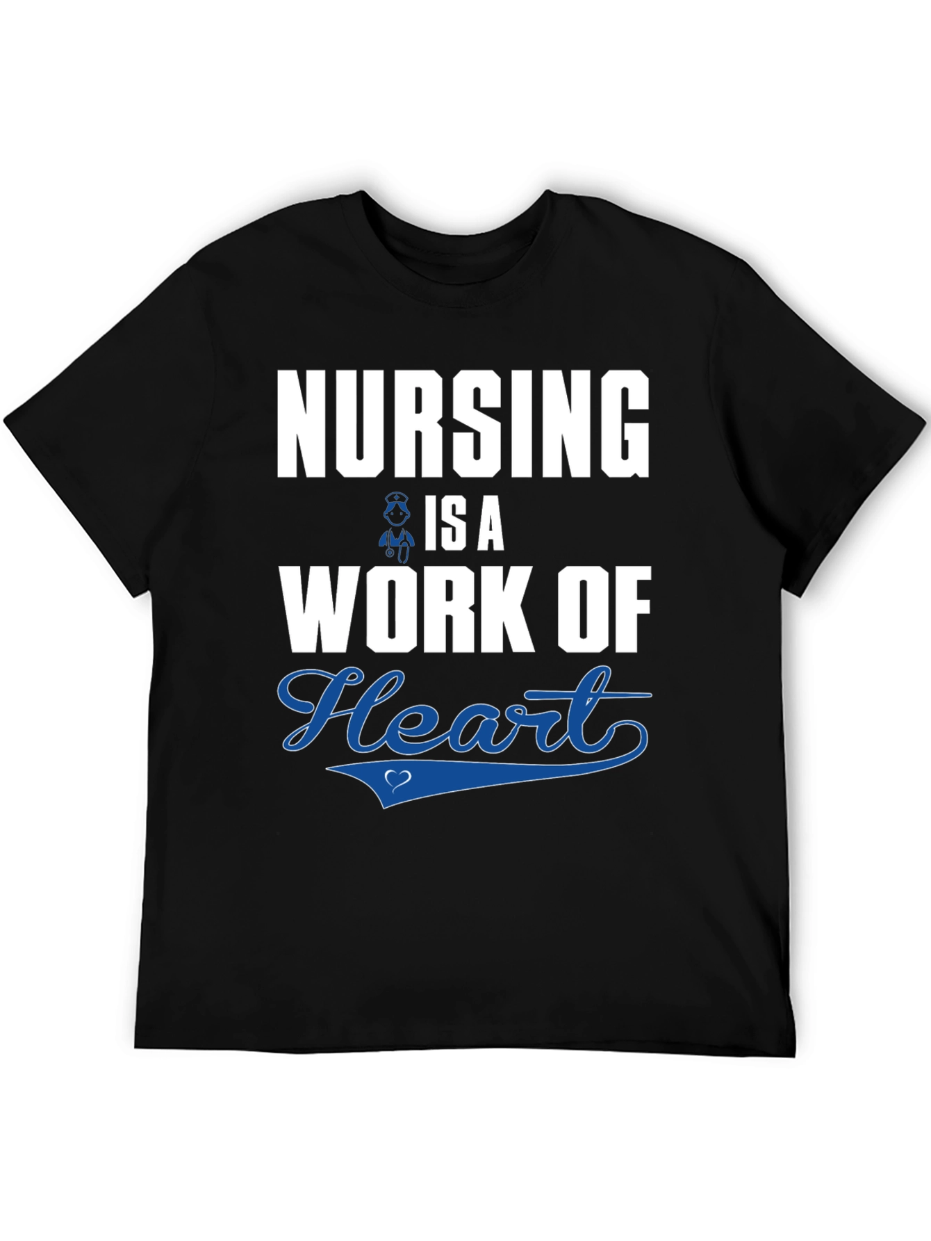 Black Nursing is a Work of Heart T-Shirt view 5