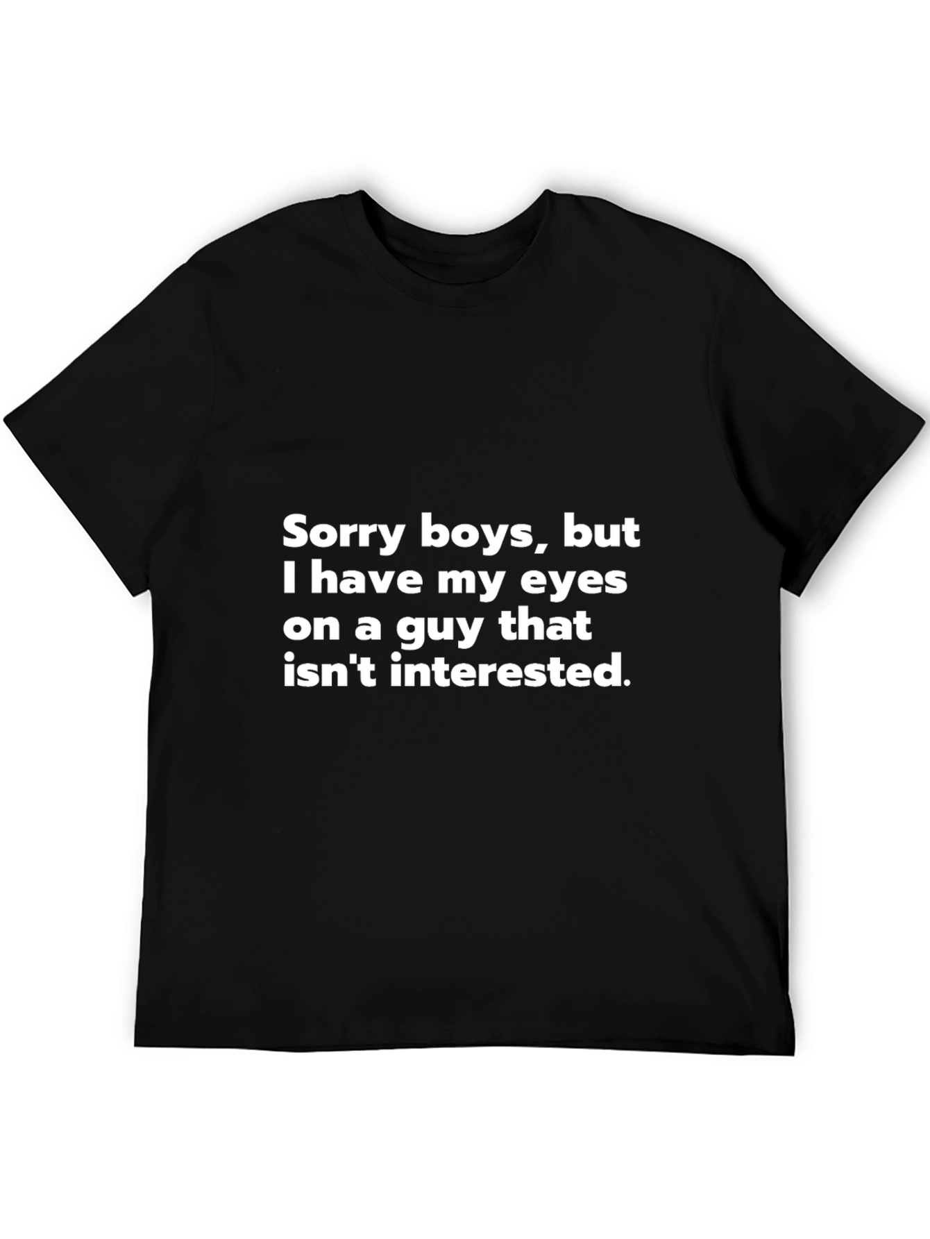 Black Humorous "Sorry Boys" Graphic T-Shirt view 5