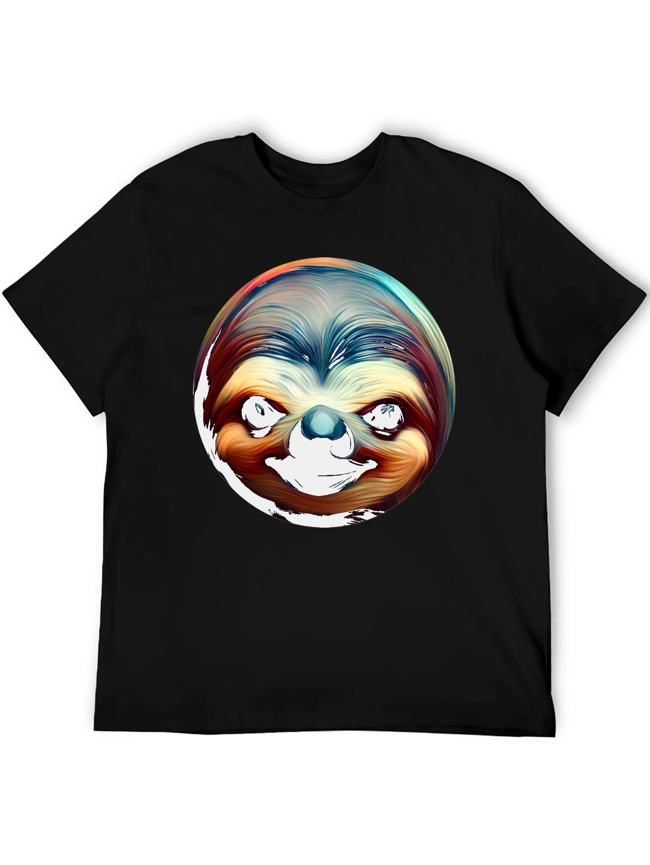 Black Sloth Graphic Tee - Men's Black Cotton T-Shirt view 5