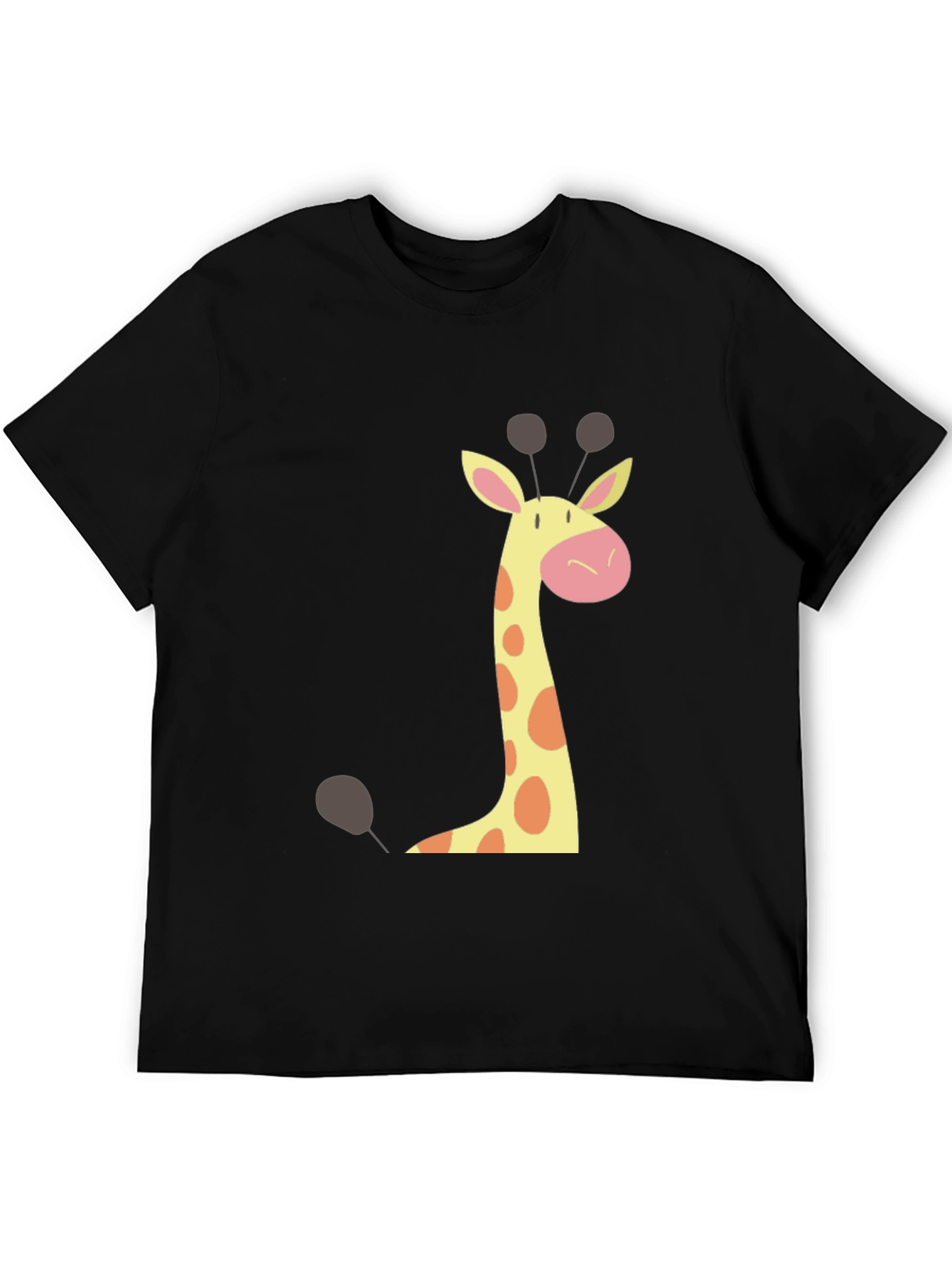 Black Giraffe Graphic Tee - Black Crew Neck T-Shirt view 5