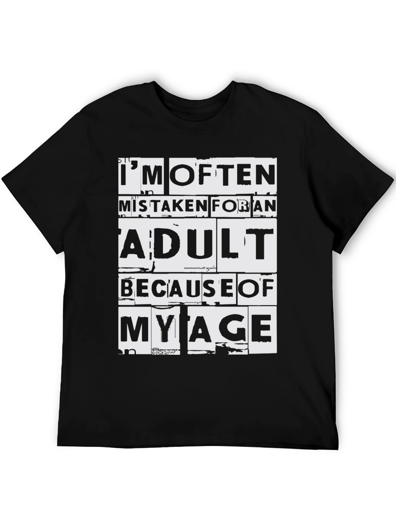Black I'm Often Mistaken Adult T-Shirt view 5