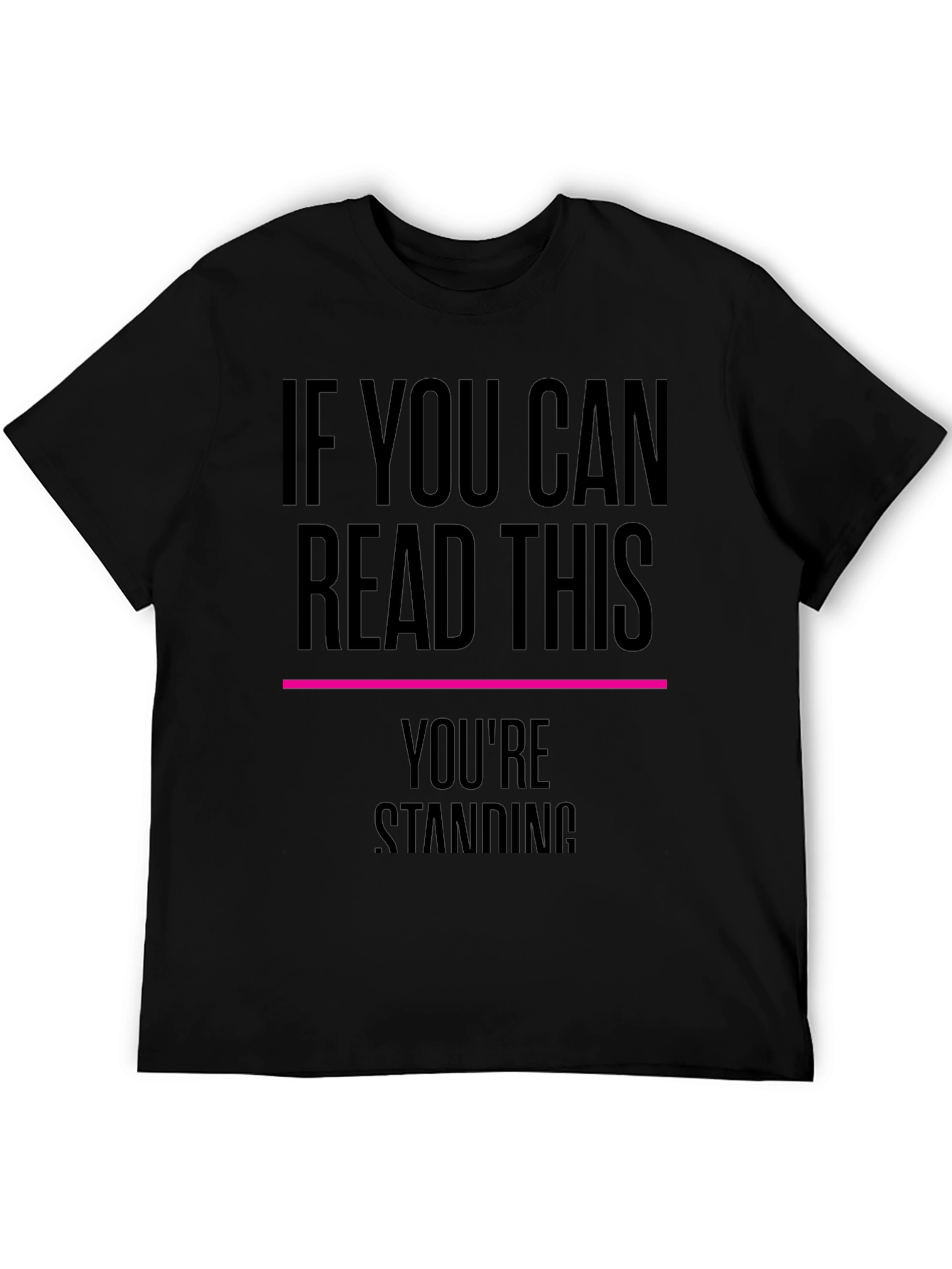 Black Humorous "If You Can Read This" Graphic T-Shirt view 5