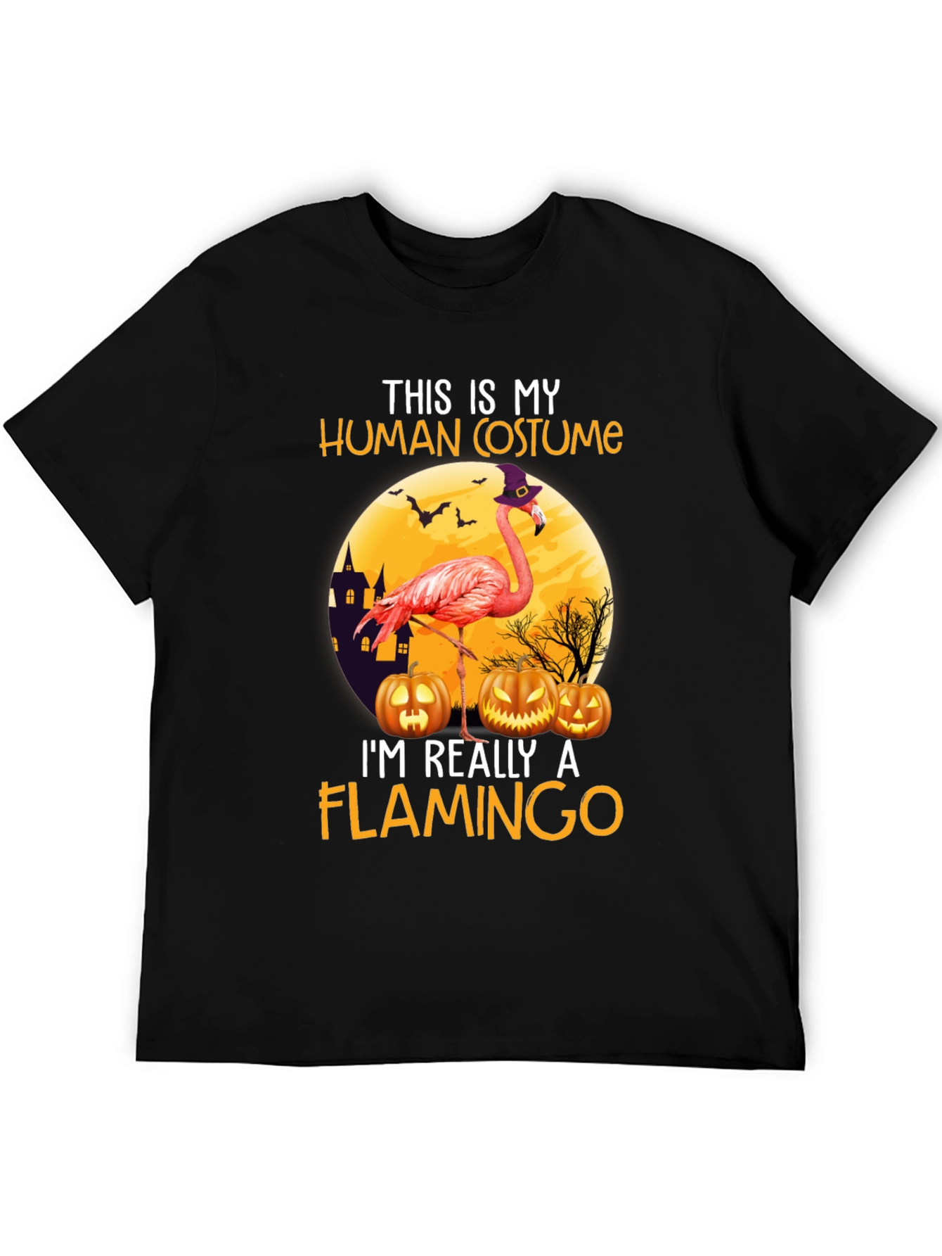 Black Flamingo Halloween Costume T-Shirt view 5