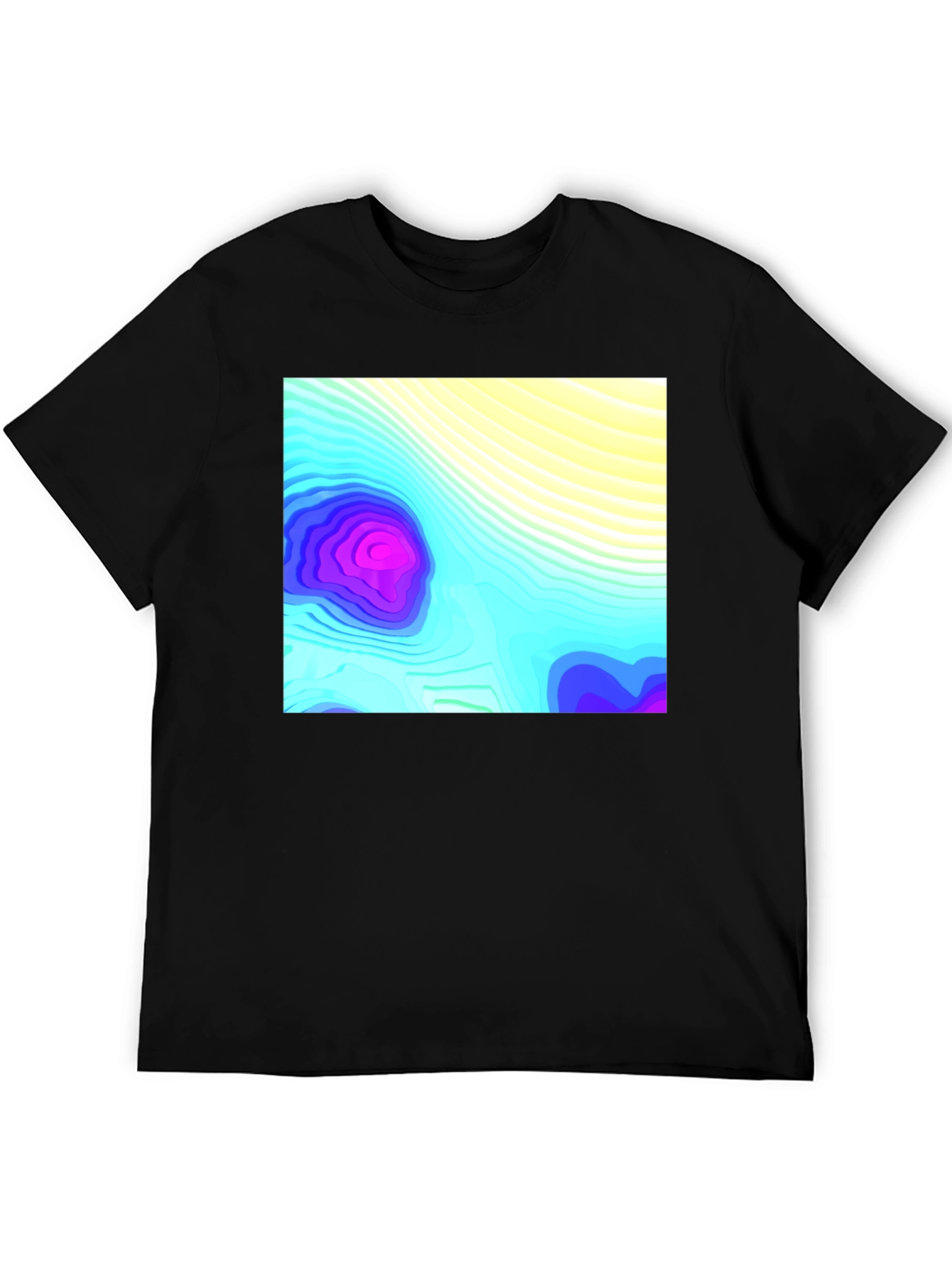 Black Topo Graphic Black T-Shirt view 5